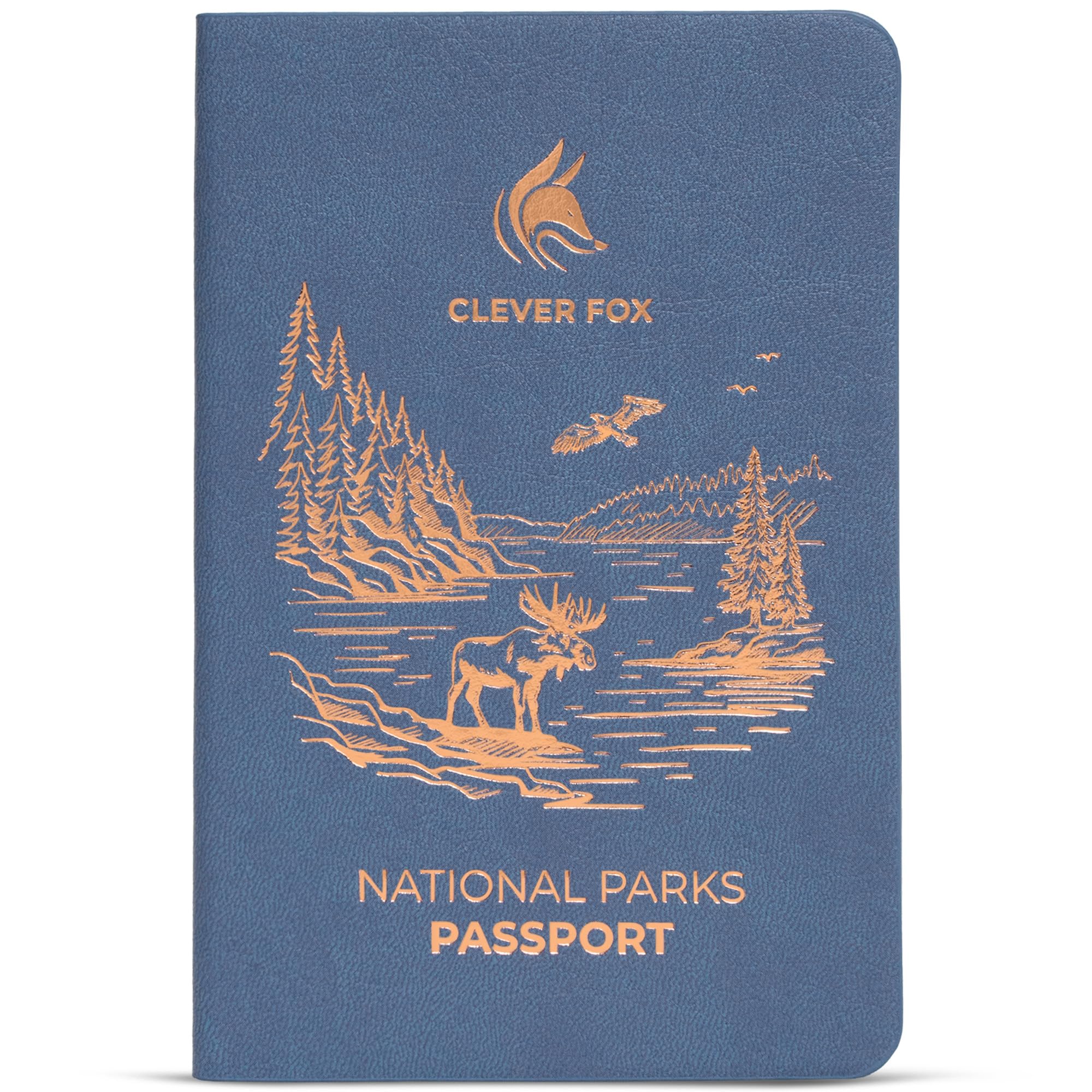Clever Fox Clever Fox National Parks Passport Book – Illustrated U.S. & Canada National Park Tracker Journal & Stamp Book for Visit Notes, Memories & Photos – Gift for Hikers & Campers, 3.7”x5.6” (Smoke Blue)