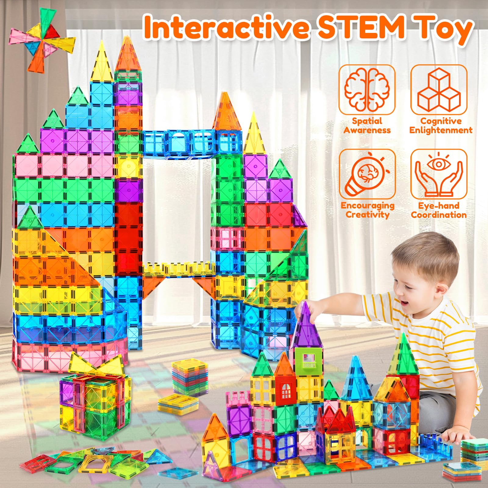 Kaysaitoy 100 Pezzi Costruzioni Magnetici Magneti Giocattoli per Bambini Piastrelle magnetiche Giocattoli giochi bambini 3 anni blocchi magnetici per ragazzi e ragazze di 3 4 5 6 7 8 anni