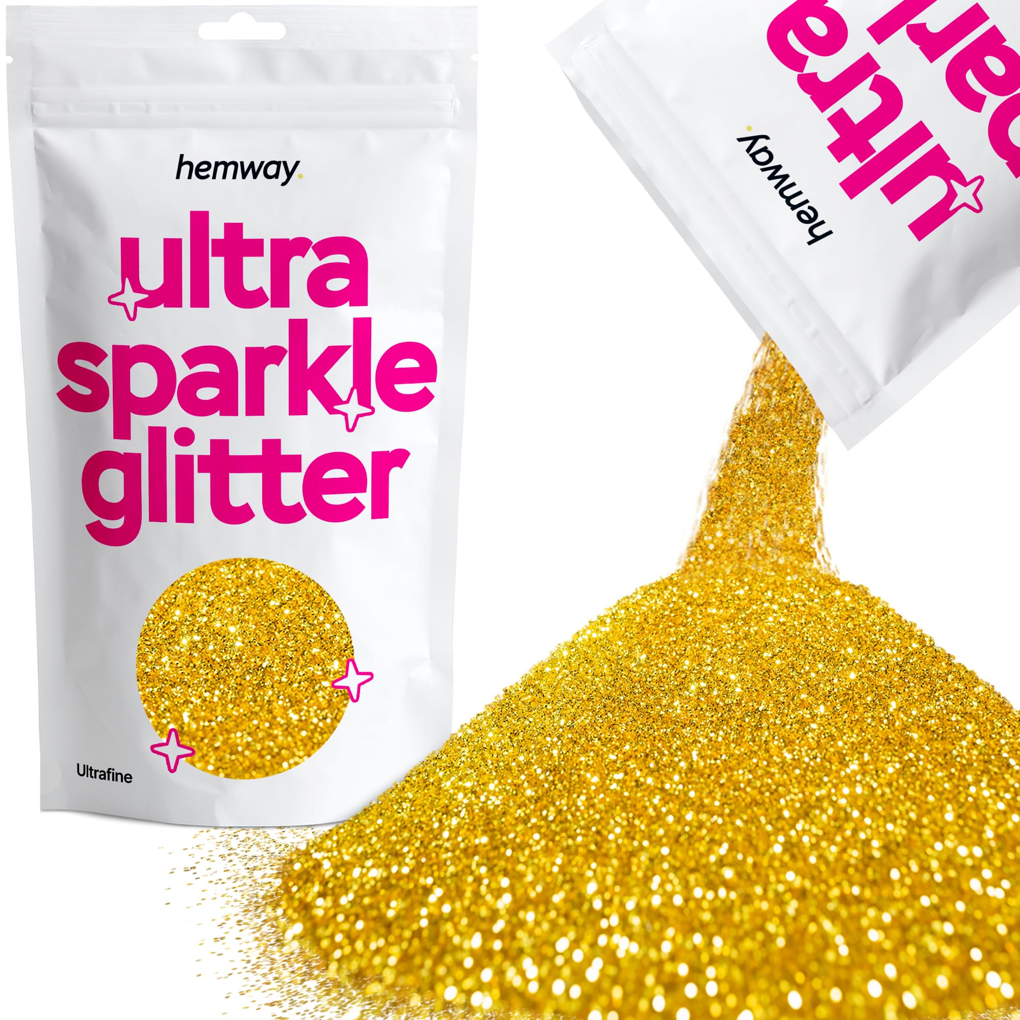 Hemway Ultra Sparkle Glitter Baby Pink Iridescent 100g Fine | Glitter for Arts & Craft, Makeup, Nail Art, Crafting, Card Making, Sparkle Decoration — view 144
