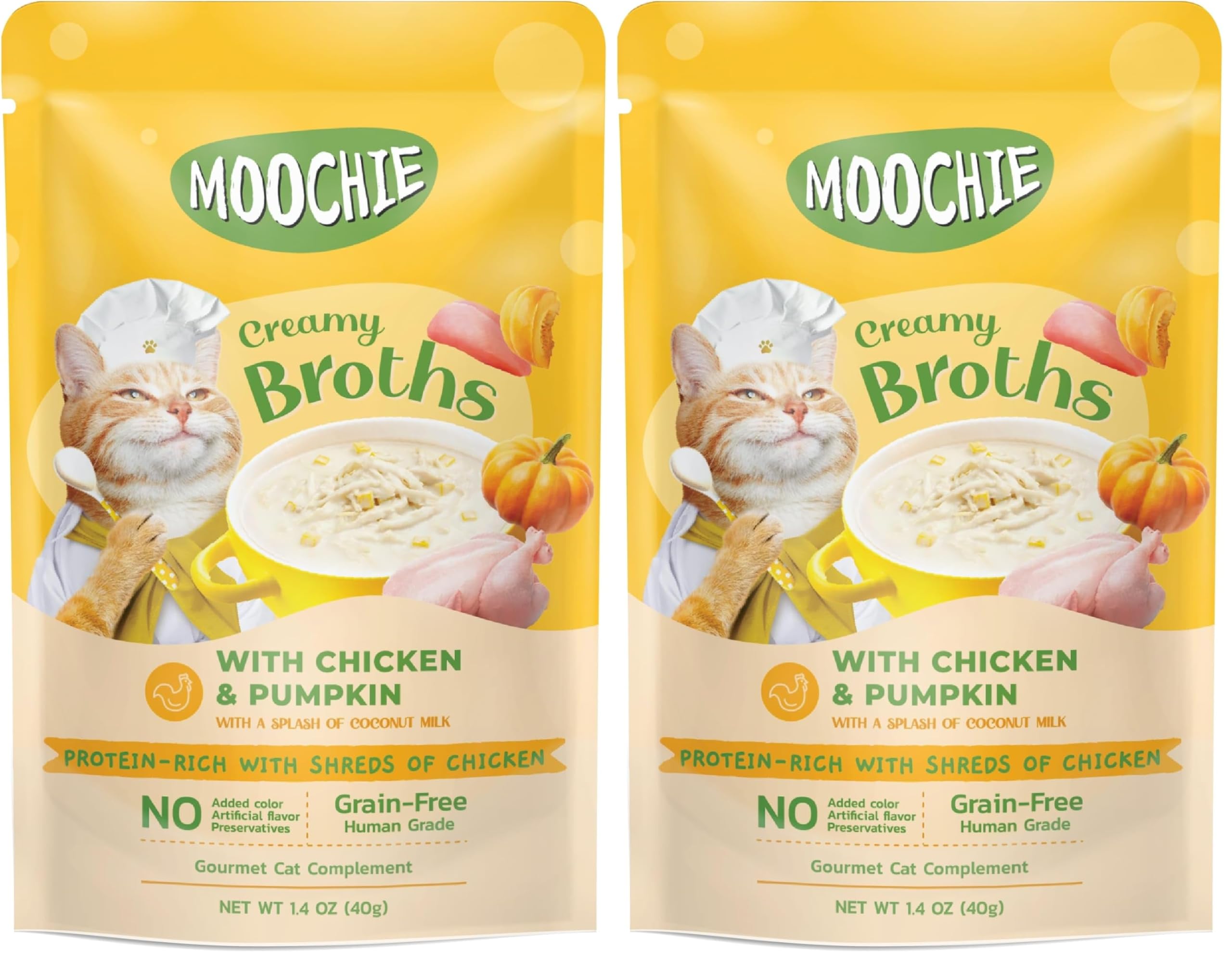 Moochie Çorba Kedi Ödülü Tavuk-Balkabağı, 40 Gr, 1 Adet 2li paket