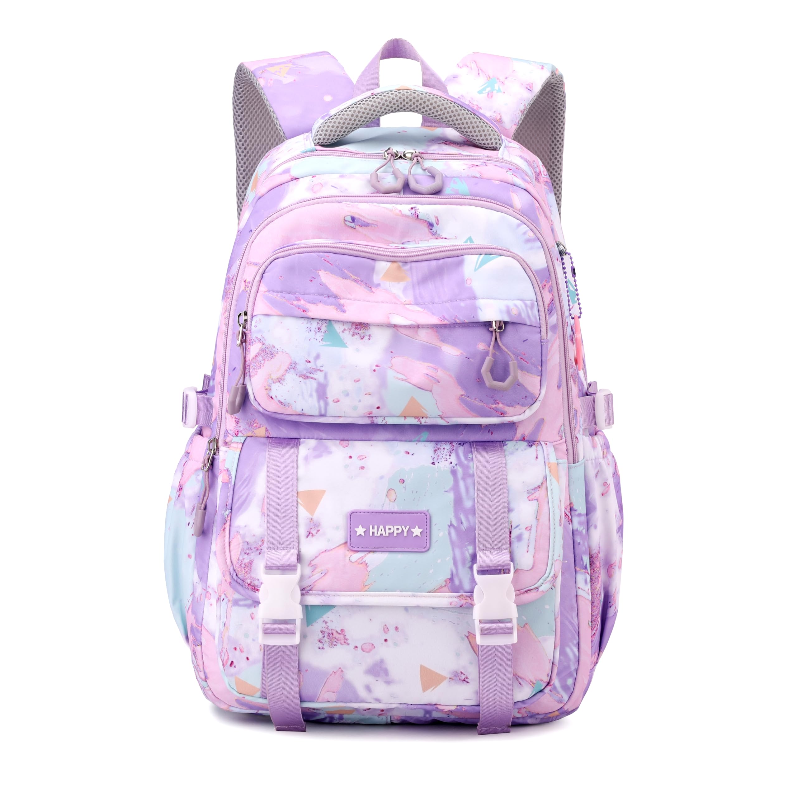 MITOWERMI Purple Backpack for Girls Bookbag Kids School Bags Multi-pocket Girls Backpack for School Elementary Students Schoolbags Teens Back packs (
