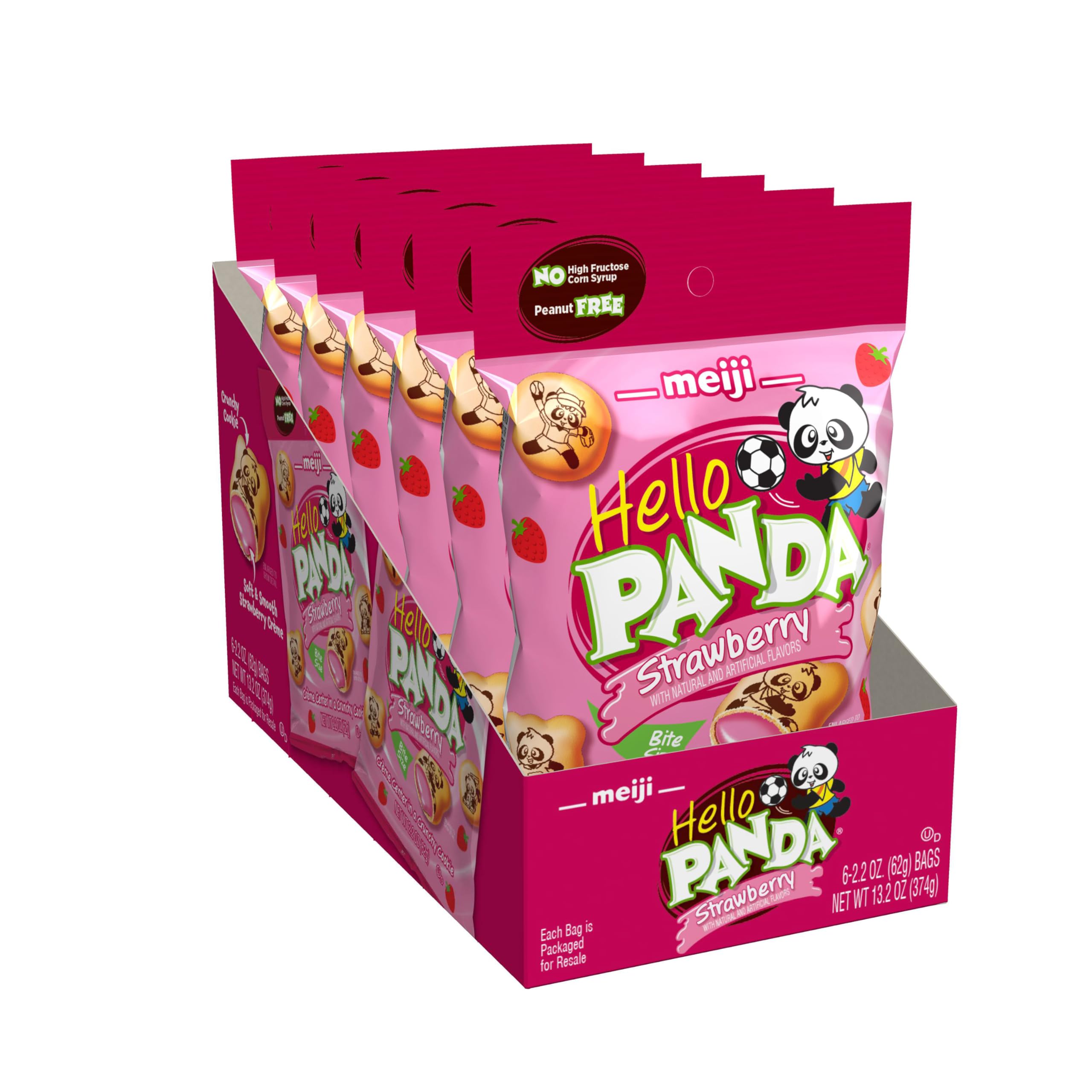 Amazon.com: Meiji Hello Panda Cookies, Strawberry Crème Filled