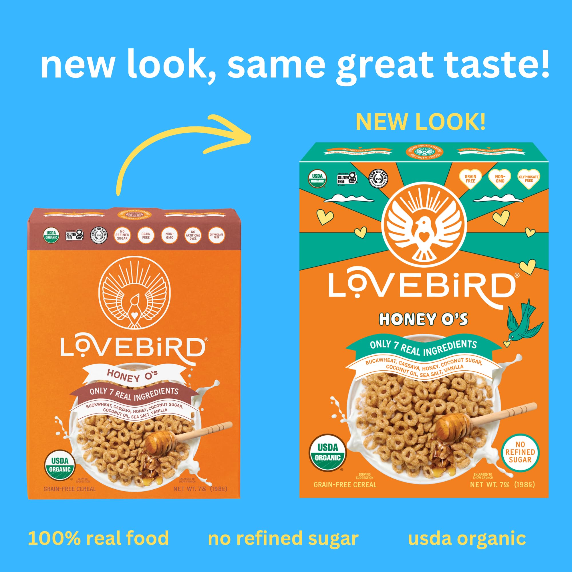 Lovebird, Cereal Honey Grain Free, 7 Ounce thumbnail 2