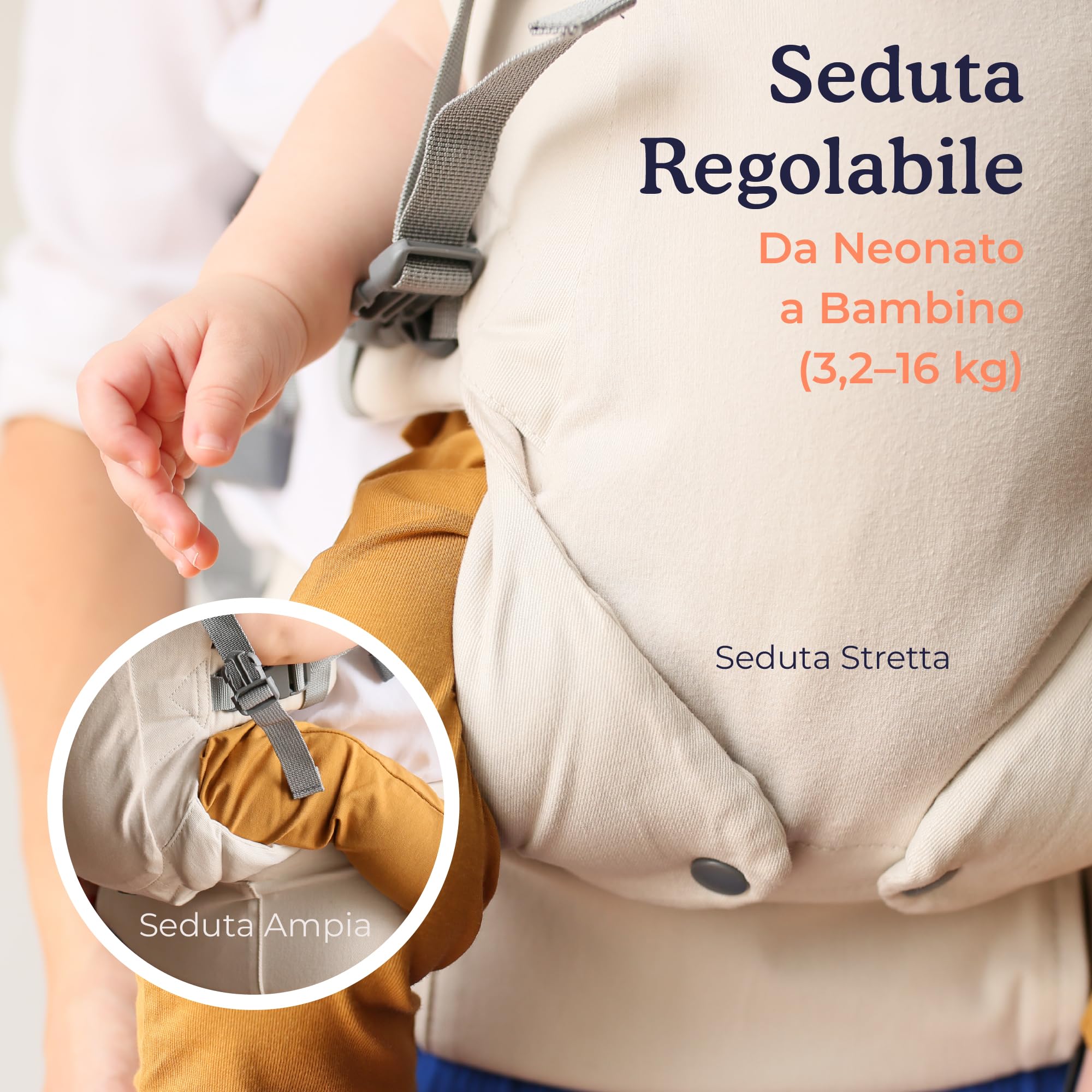 Beco Gemini 2.0 Marsupio Neonato e Bambino (3–15 kg) con Supporto M-Cloud™ - 4 Posizioni, Ergonomico per lo Sviluppo dell'Anca, Regolabile per Mamma e Papà - Ecru