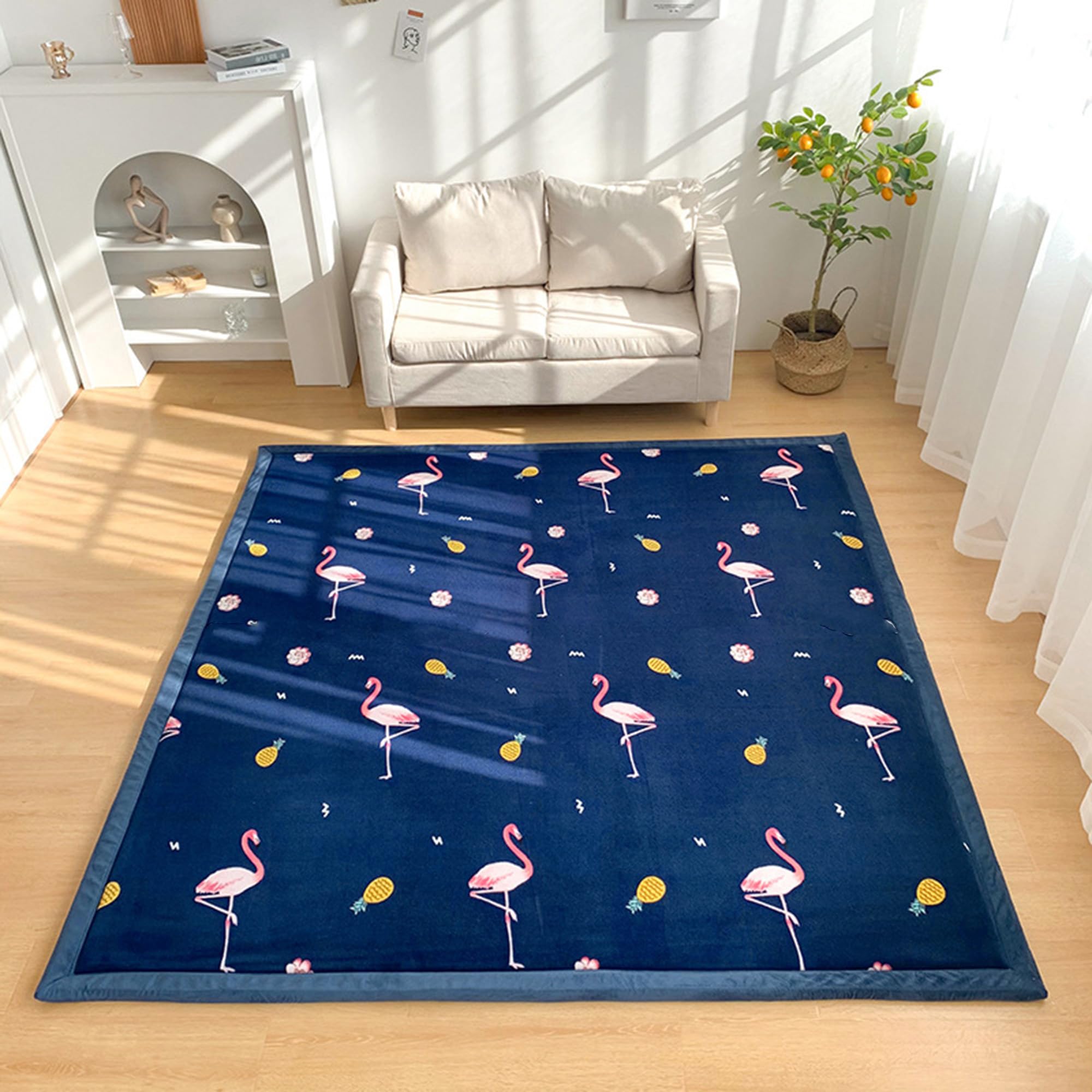 Grand tapis moderne en peluche lavable 200x240cm antidérapant Style 4