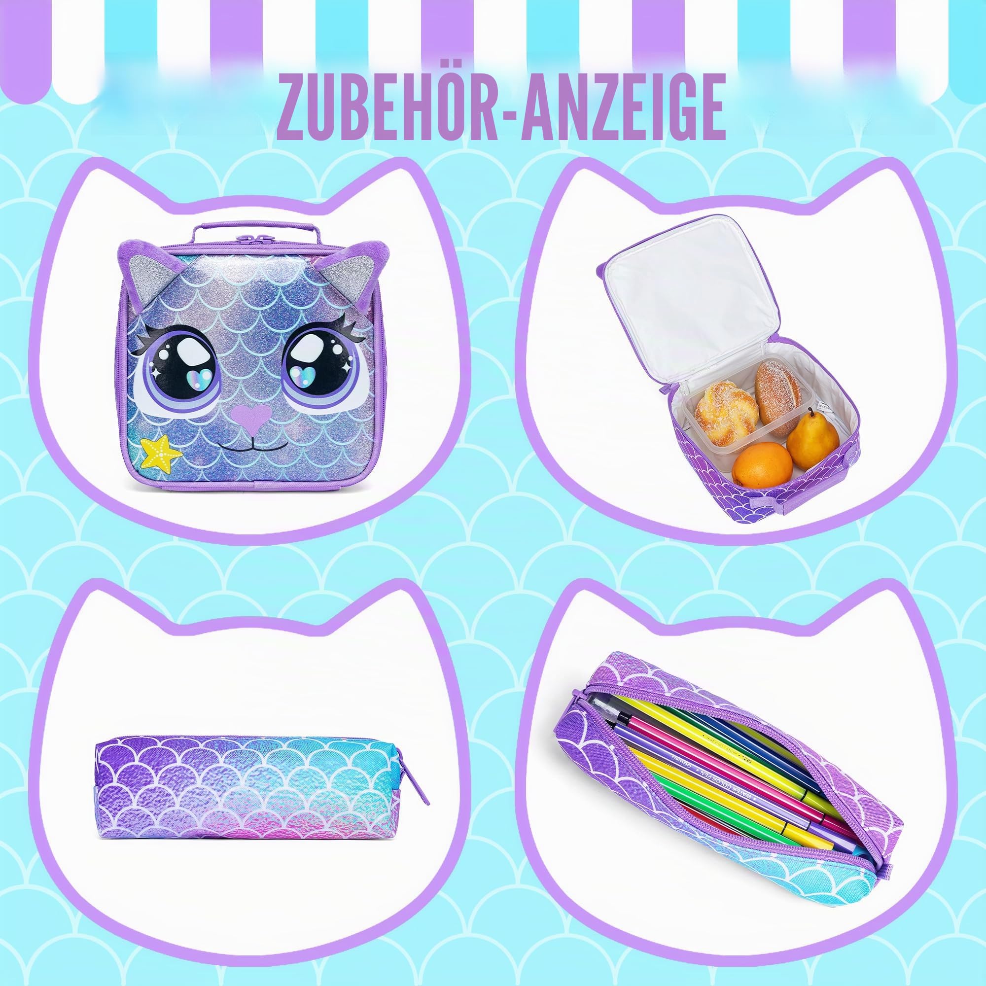 HTgroce Schulranzen Mit Rollen Schulranzen Trolley Mädchen Einhorn Rucksack Mit Rollen Rolling Backpack School Bag Trolley Grundschüle Kinderkoffer ab 6 Jahren