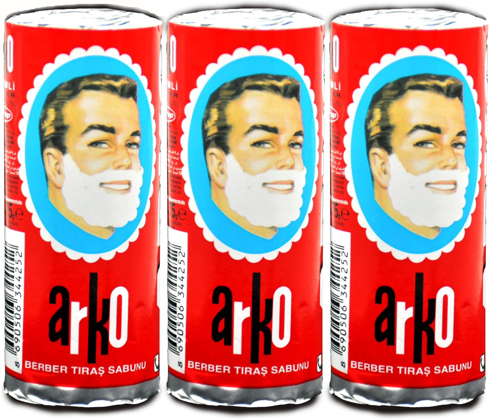 ARKO Shaving Cream Soap, 3 Pieces, (Pack of 1)