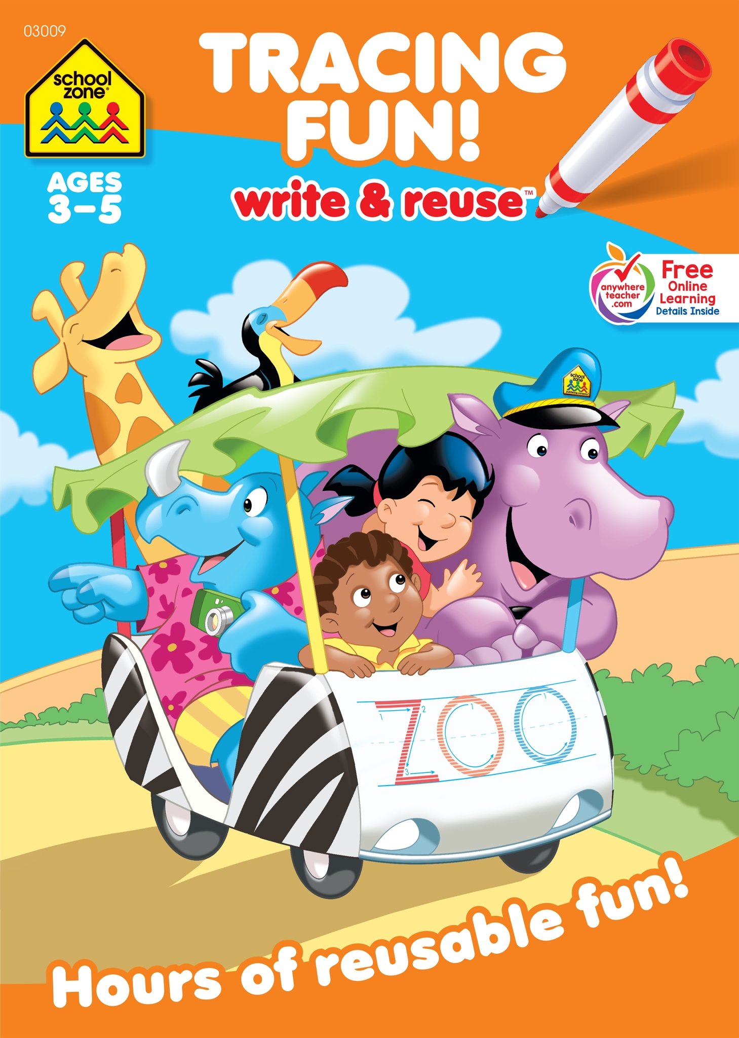 School Zone Tracing Fun Write Reuse Workbook Ages 3 To 5