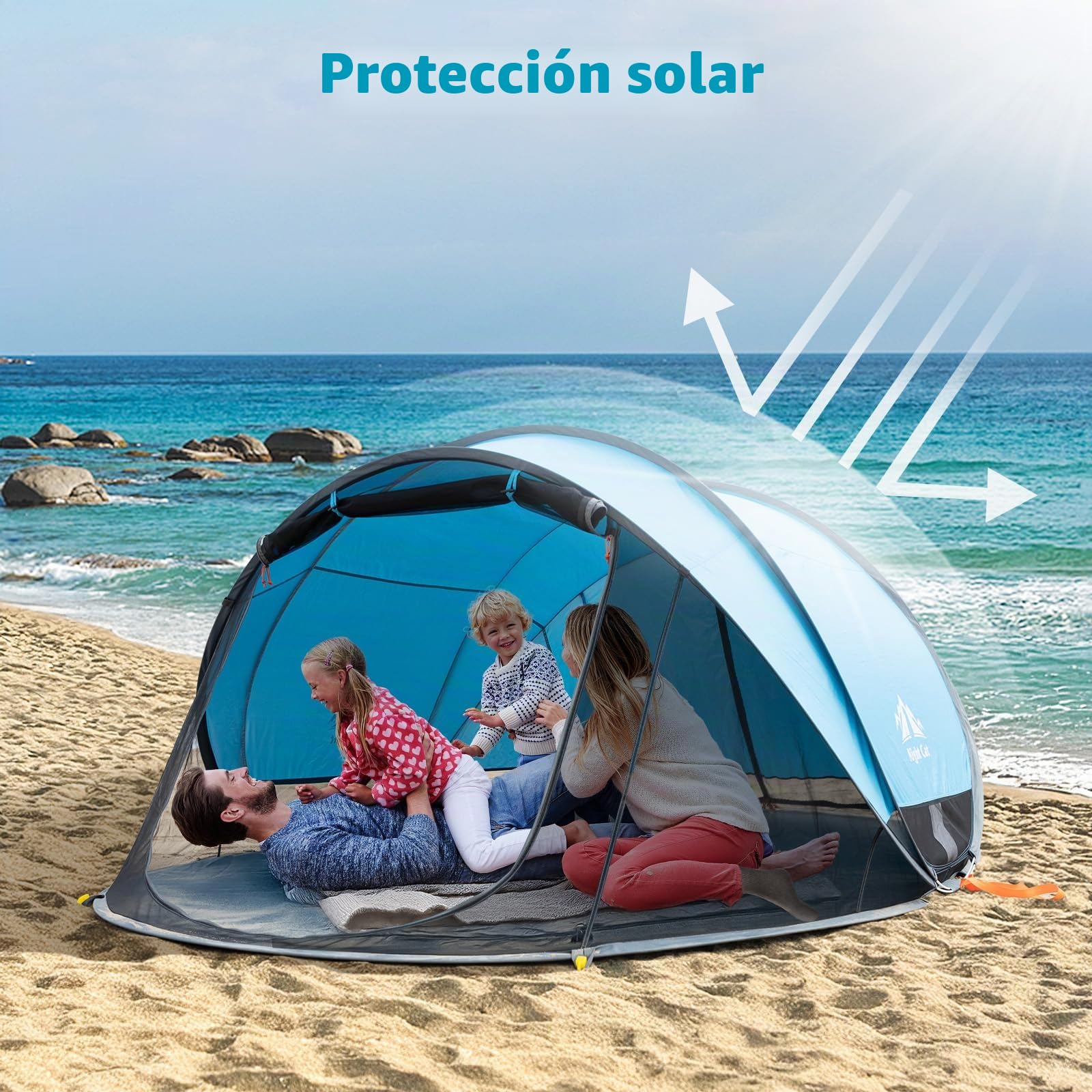 Night Cat Tienda de campaña de Playa desplegable: Gran Refugio para 2 a 4 Personas, Actividades Deportivas de Picnic