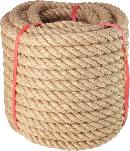Cuerda de Manila de 1 pulgada x 100 pies, cuerda de manila trenzada para paisajismo, manualidades, deportes, marina, proyectos y amarres