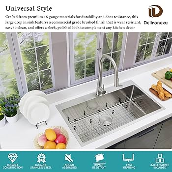 netsu様 Single Bowl Handcrafted Kitchen Sink 3319 - MSI Surfaces