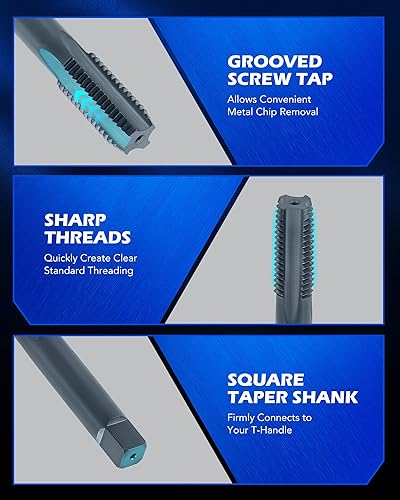Miniatura 12 de Orion Motor Tech Kit de reparación de roscas helicoidales, herramienta de reparación de rosca M10x1.25 con broca HSS e insertos de 15 roscas, kit