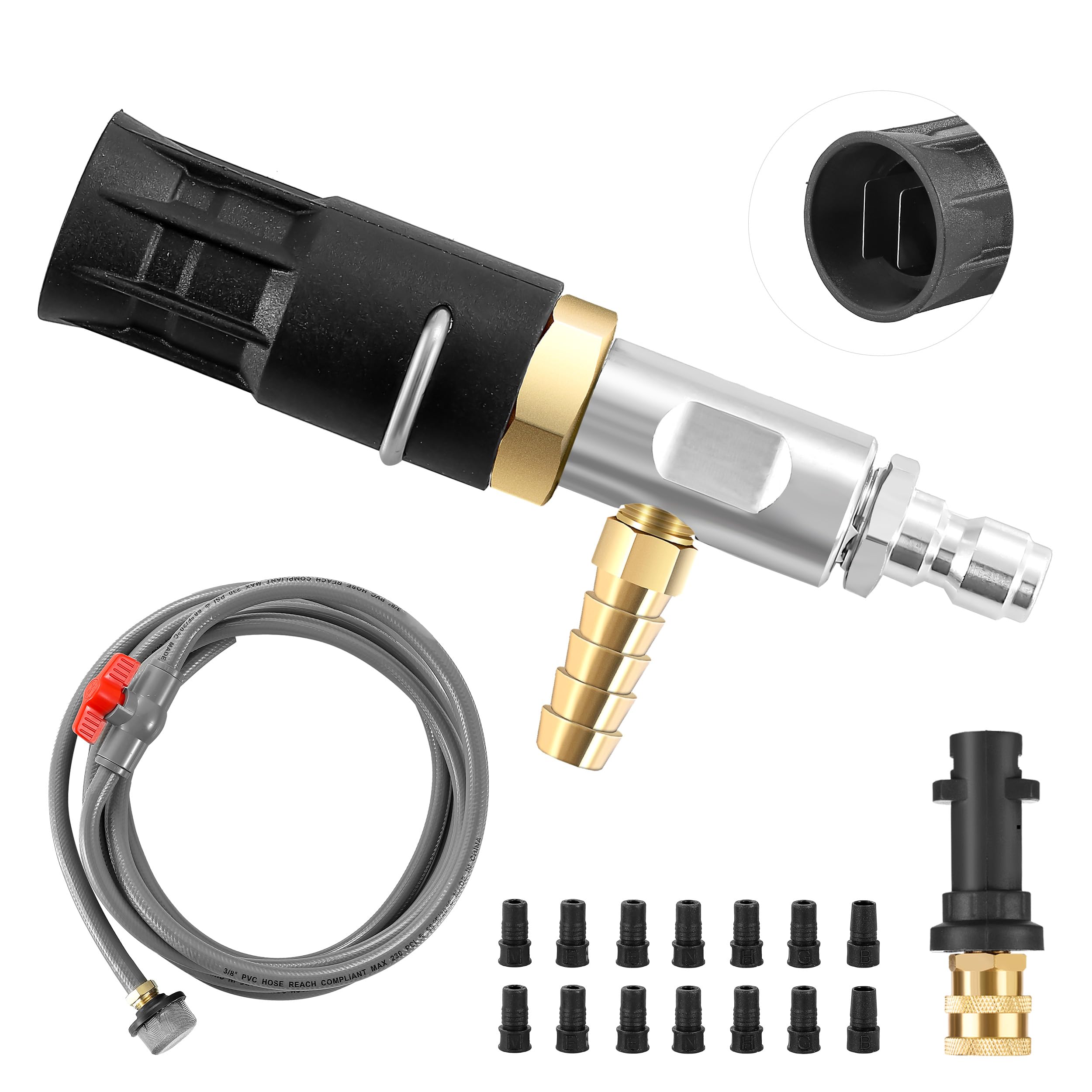 Tool Daily Pressure Washer Chemical Injector Kit for Karcher K2-K7,4-4.5GPM