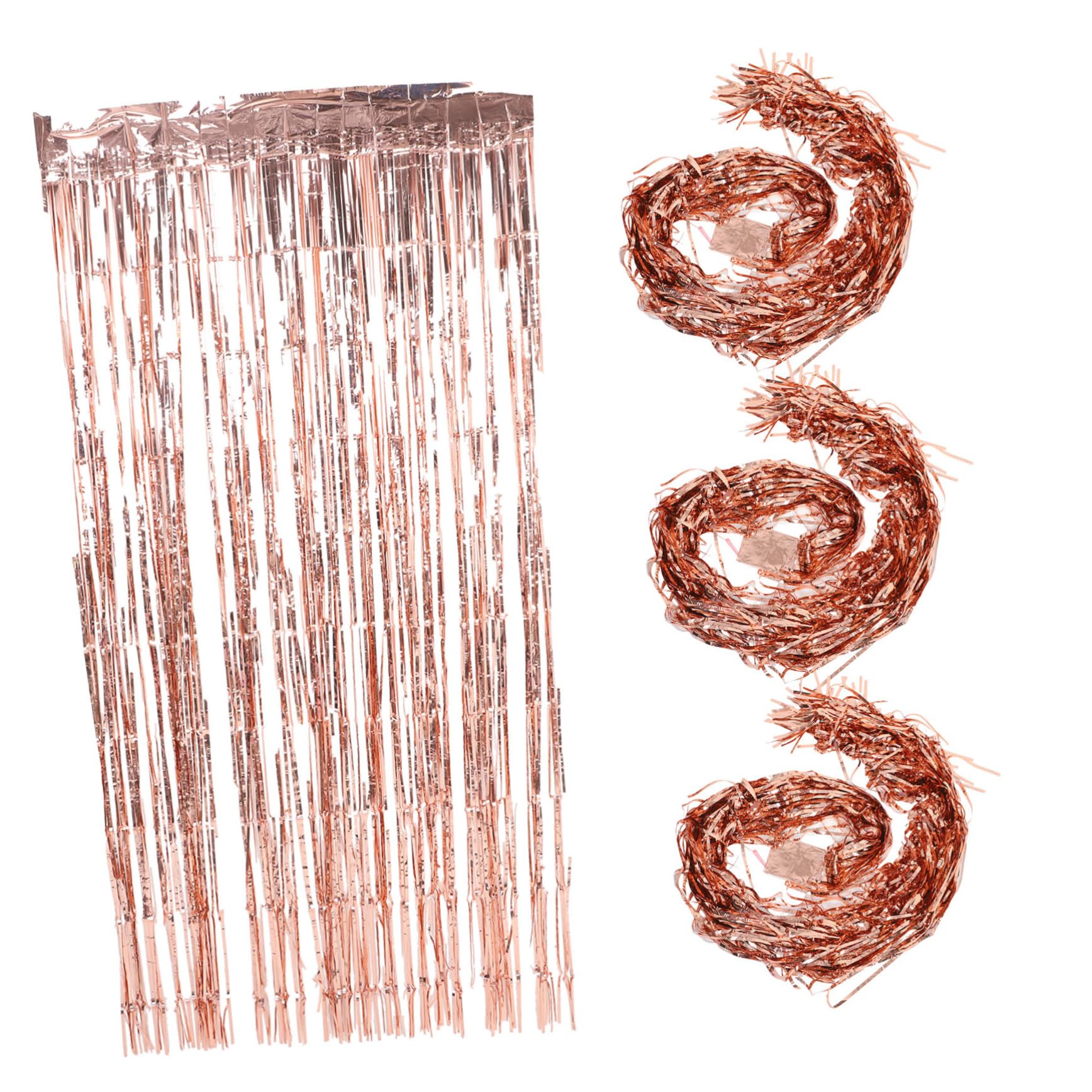 SOLUSTRE 4pcs Metallic Tinsel Fringe Curtains for Birthday and Wedding Decorations Holiday Photo Backdrop Easy Installation Reusable Shiny for Parties and Celebrations