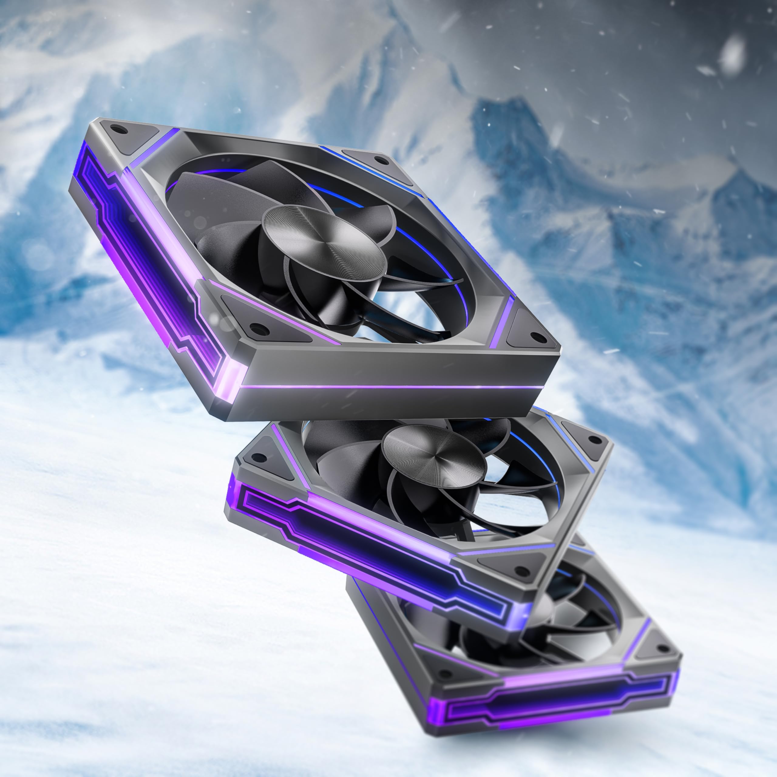 AsiaHorse AMICIPro 120mm ARGB PC Fans,Ultra-Quiet Operation <30dB, 1800 RPM HDB Bearings, 12 LED Lights, Aura SYNC Compatible for Enhanced Cooling and