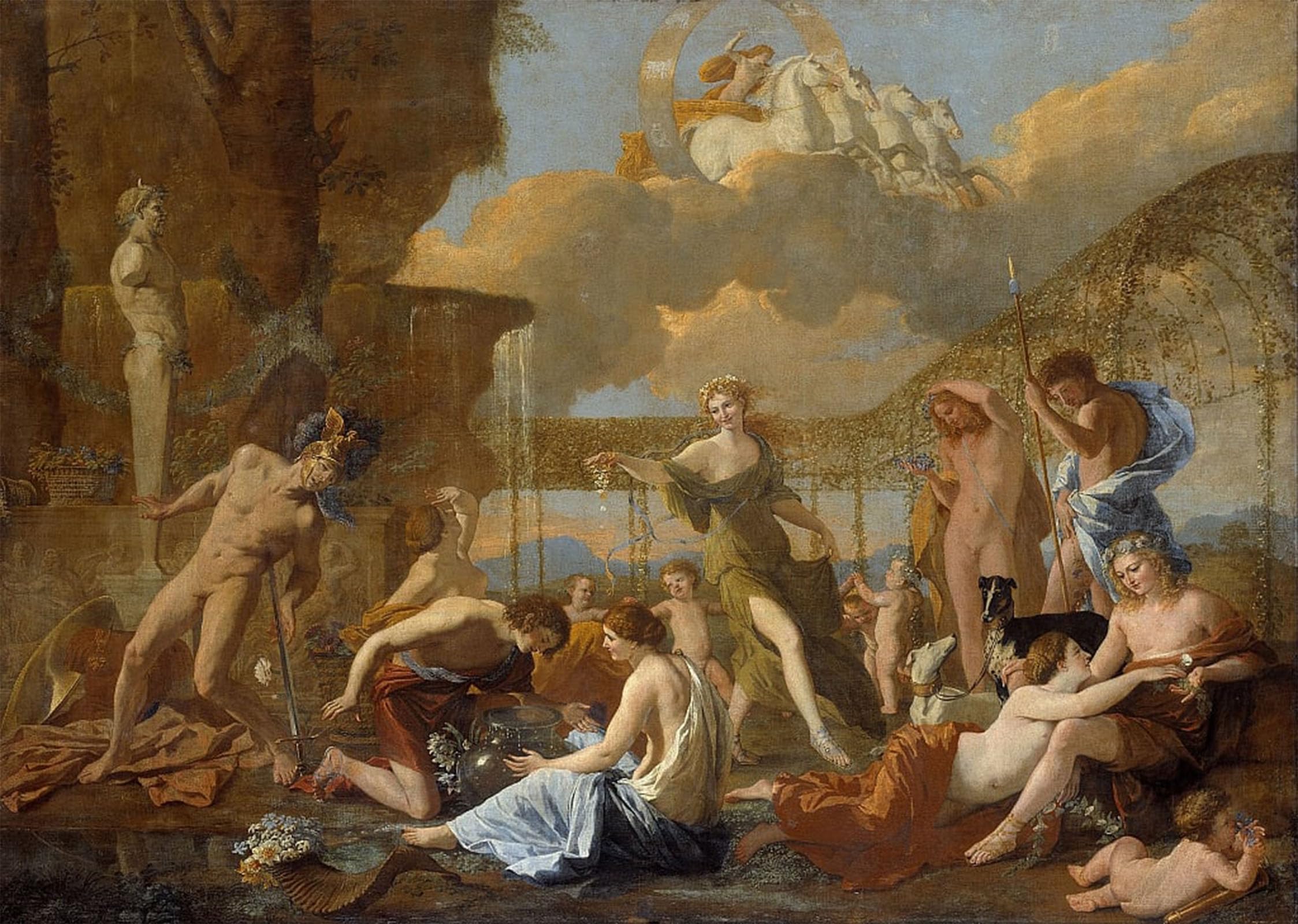 SERENDIPITP Retro Picture Poster Wall Art Pictures Painting the Empire of Flora by Nicolas Poussin Wall Art Canvas Print for Wall Decor 60x90cm