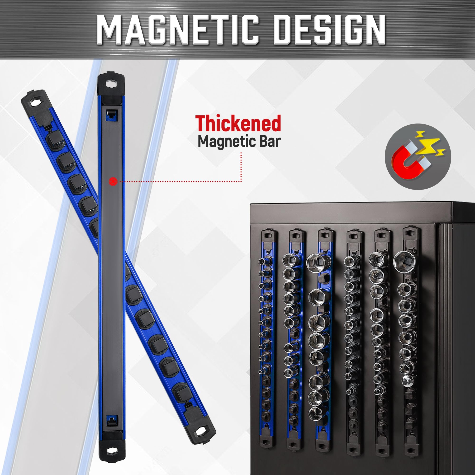 Snapklik.com : ALOANES 3-Piece Magnetic Socket Organizer, Heavy Duty ...