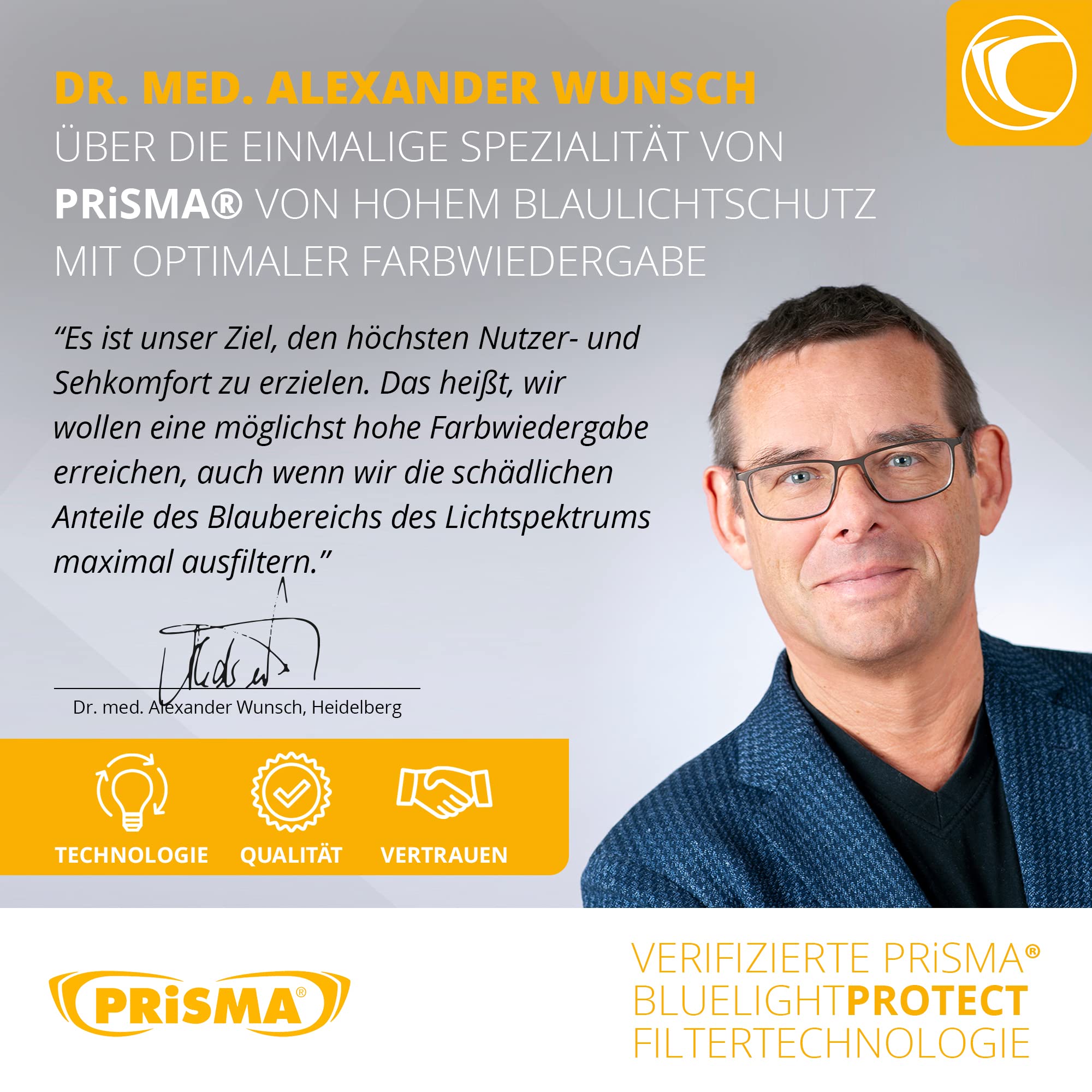 PRiSMA - 95% Blaulichtfilter-Brille FREiBURG LiTE95 - Damen und Herren - für Arbeit PC und TV - Augenanstrengung reduzieren - besser schlafen
