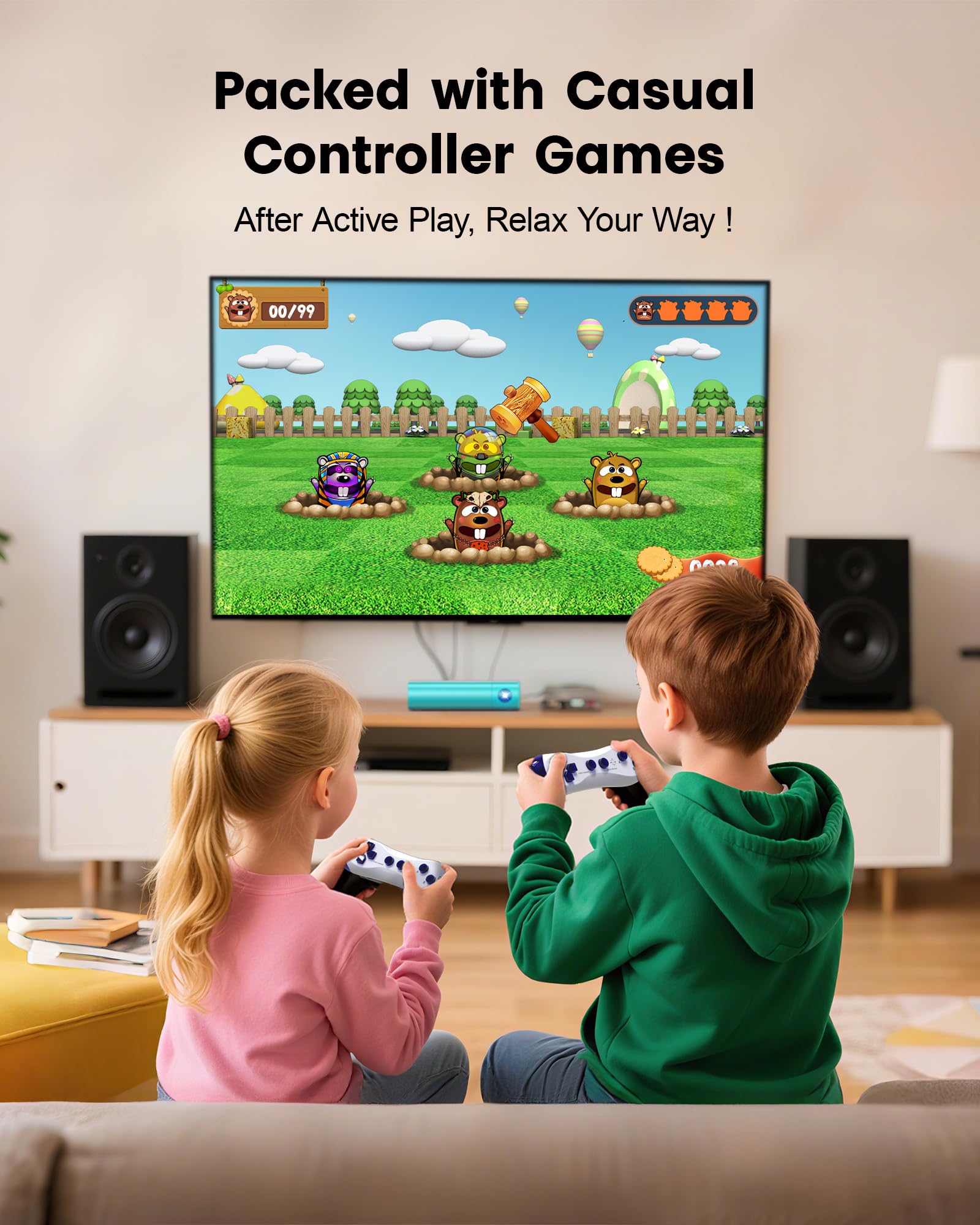 AR Motion Console di gioco per bambini: sistema di videogiochi TV Plug and Play, per giochi fisici al chiuso, interattivo, per famiglie, serate, feste, tempo di gioco, ottimo regalo per ragazzi e