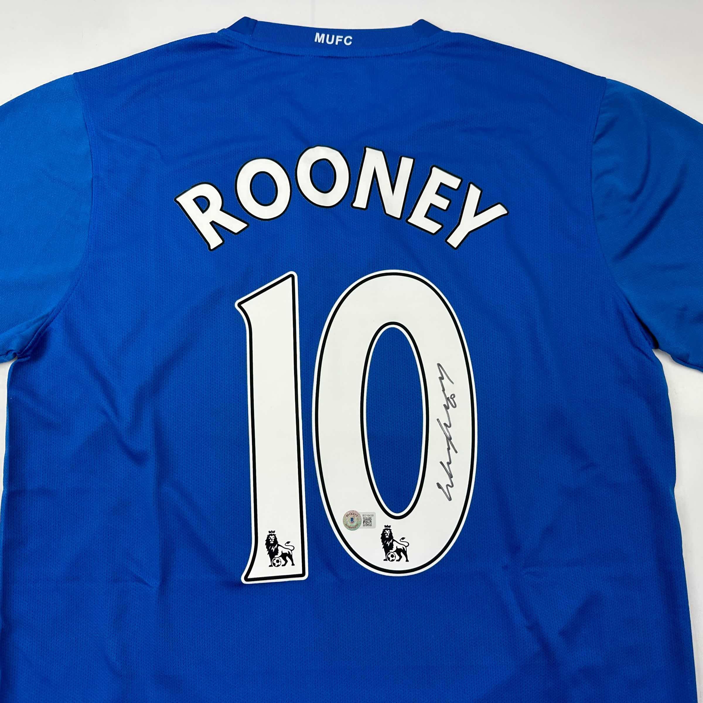 Autographed/Signed Wayne Rooney Manchester United Blue Soccer
