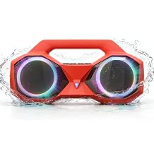 OZJ Bluetooth Speaker Outdoor Loud 80WPeak with Bass, Portable Wireless Speaker with IPX7 Waterproof, 20H Playtime, RGB Lights, TWS for Outside, Beach, Work Red