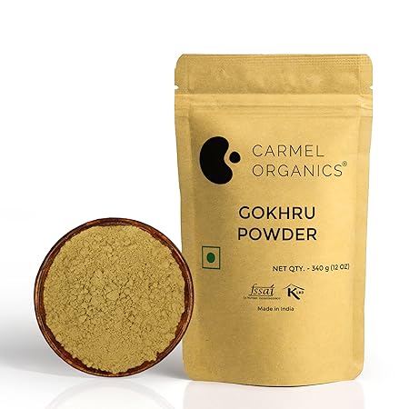 CARMEL ORGANICS Gokhru/Gokshura/Tribulus Terrestris Powder(340 grams)| Natural | Non GMO | No added Preservative or Additives. | Palleru/Nerunjil Powder