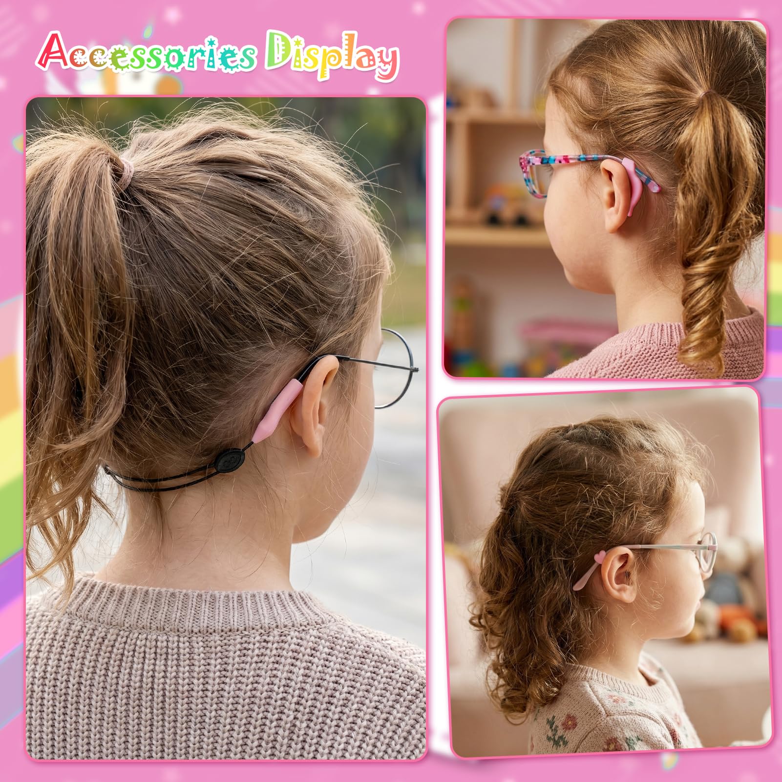 Unicorno Custodia Occhiali Rigida Bambina,Custodia Occhiali Morbida Cordino Ferma Occhiali Custodia Portatile per Ragazza Viaggio Studio
