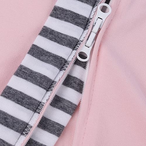 Miniatura 4 de Saco de manta para bebé con diseño sin brazos, transición a brazos sin brazos, para niñas y niños recién nacidos, pequeño de 0 a 3 meses, color rosa