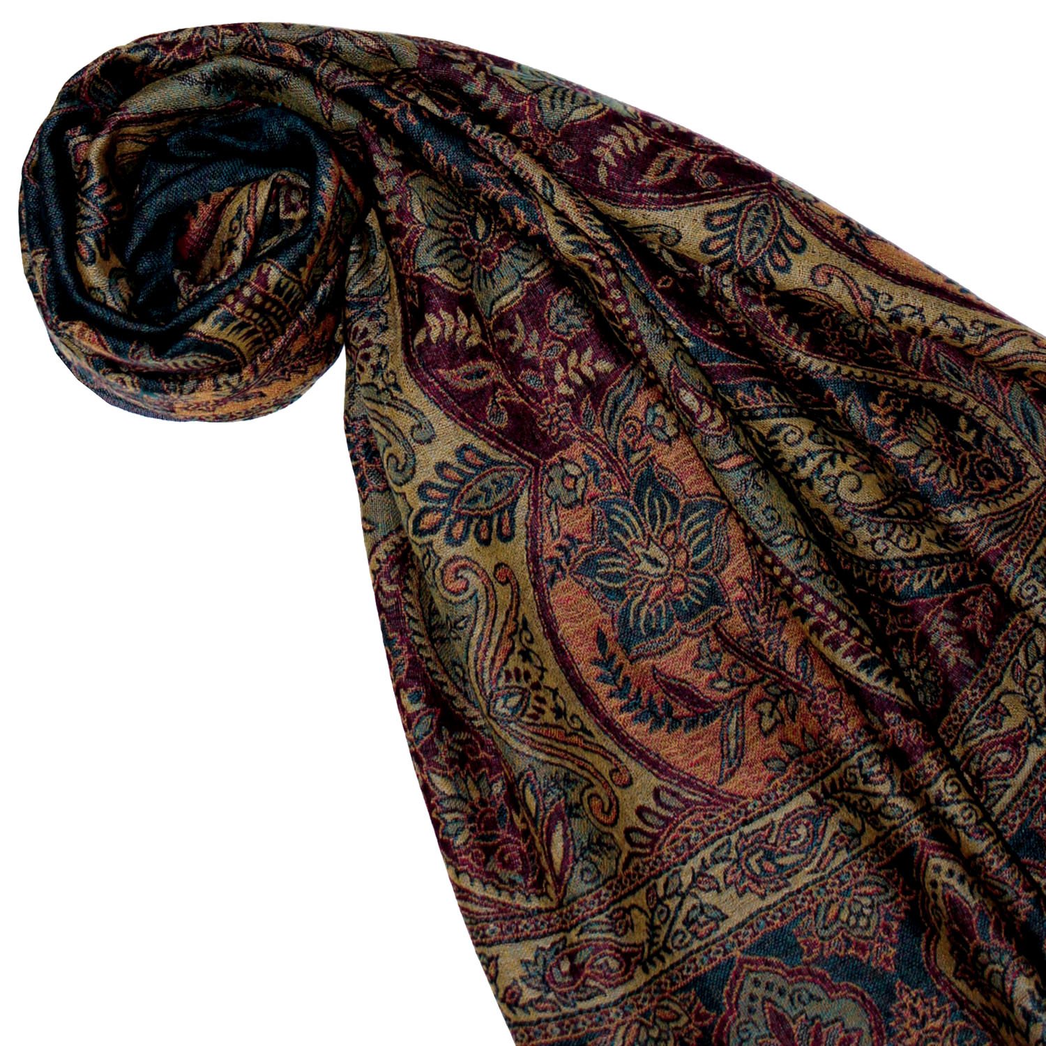 Lorenzo Cana Pashmina 78197 Foulard en laine douce Motif cachemire Multicolore 70 x 190 cm