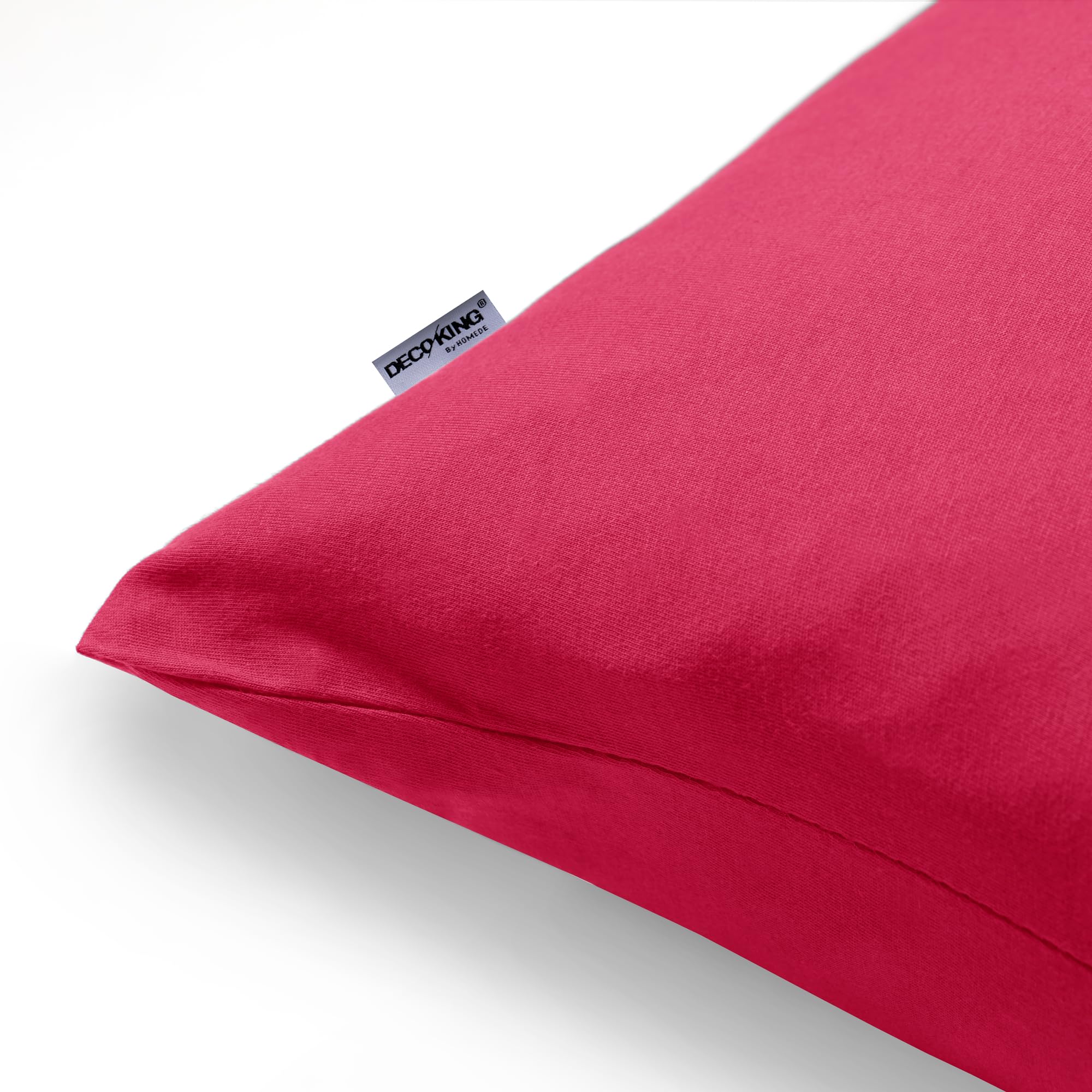 DecoKing Amber Pillowcases 20 x 145 cm Jersey Cotton Zip Pink 2 Pieces, 20 x 145 *2 - Image 2