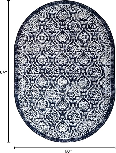 Miniatura 129 de Antep Rugs - Alfombras antideslizantes (antideslizante) 4 x 6 con parte trasera de goma floral geométrica de bajo perfil para interiores