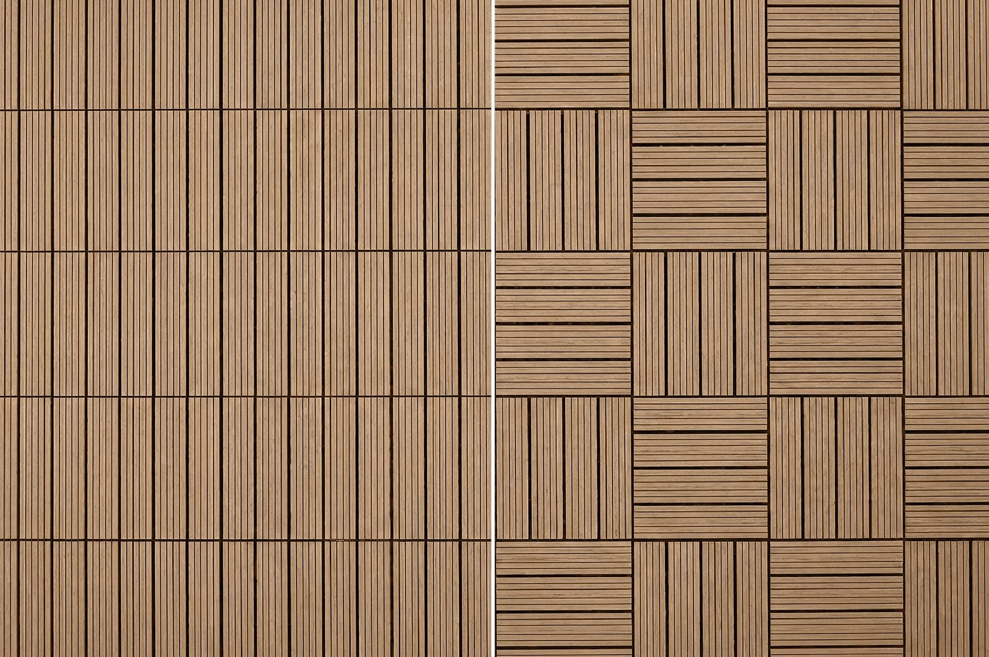 Casanoov Lot de 30 dalles clipsables terrasse en composite SERRA teck rainuré 30x30cm