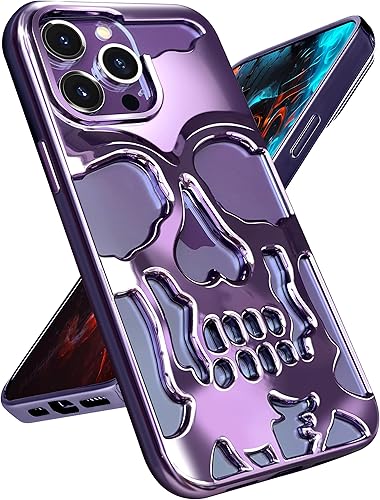 Lotadilo Funda para iPhone 11 Pro Max para hombres y mujeres, diseño de esqueleto de calavera divertida, gótica hueca para Halloween 11 Pro Max,