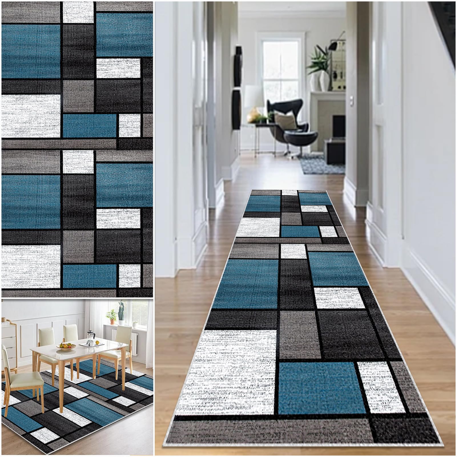 Hallway Runner Rug Non Slip Washable Kitchen Runner Rug 40 x 120 cm Area Rugs Hallway Hall Runners Narrow Rug Low Pile Carpet Runners with Anti-Slip Backing Floor Runner for Hallway Entryway Laundry โ image 1