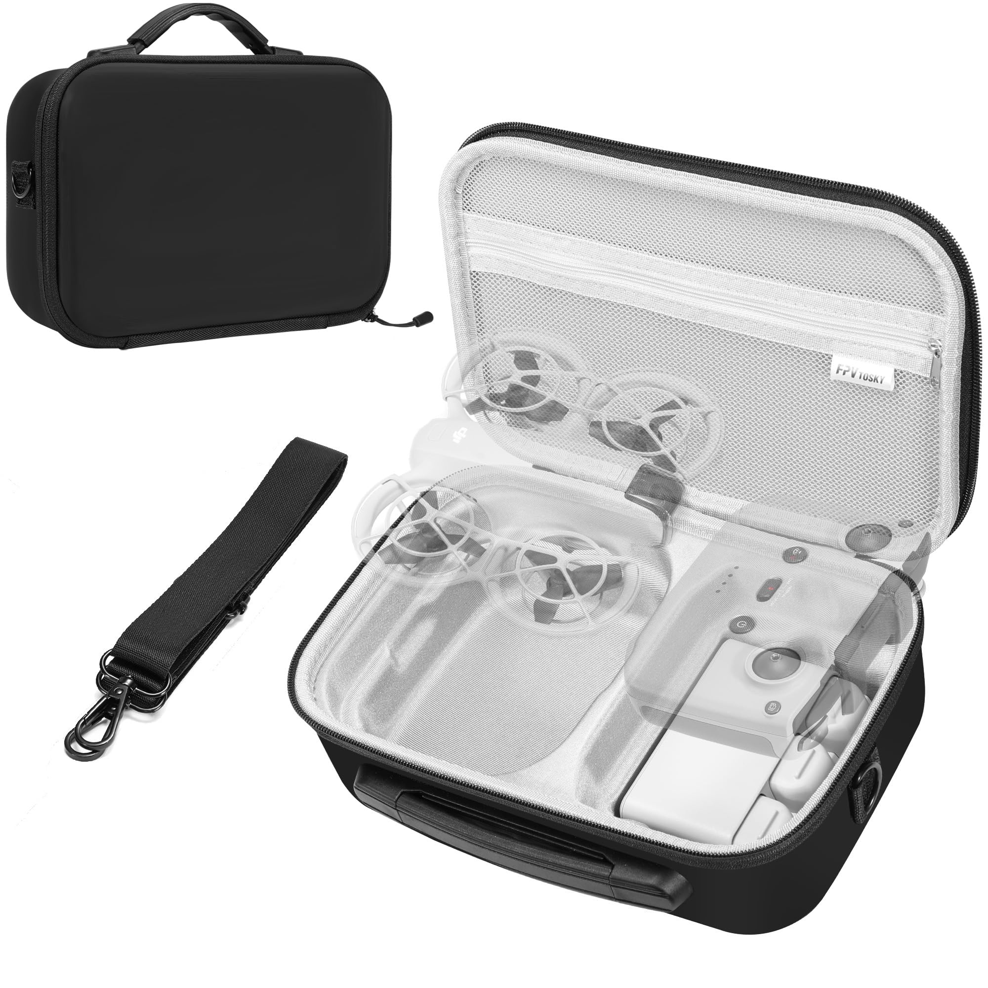 FPVtosky Neo Carrying Case Drone Portable Bag for DJI Neo Fly More Combo Compact Bag with RC-N3 Storage Drone Accessories Black