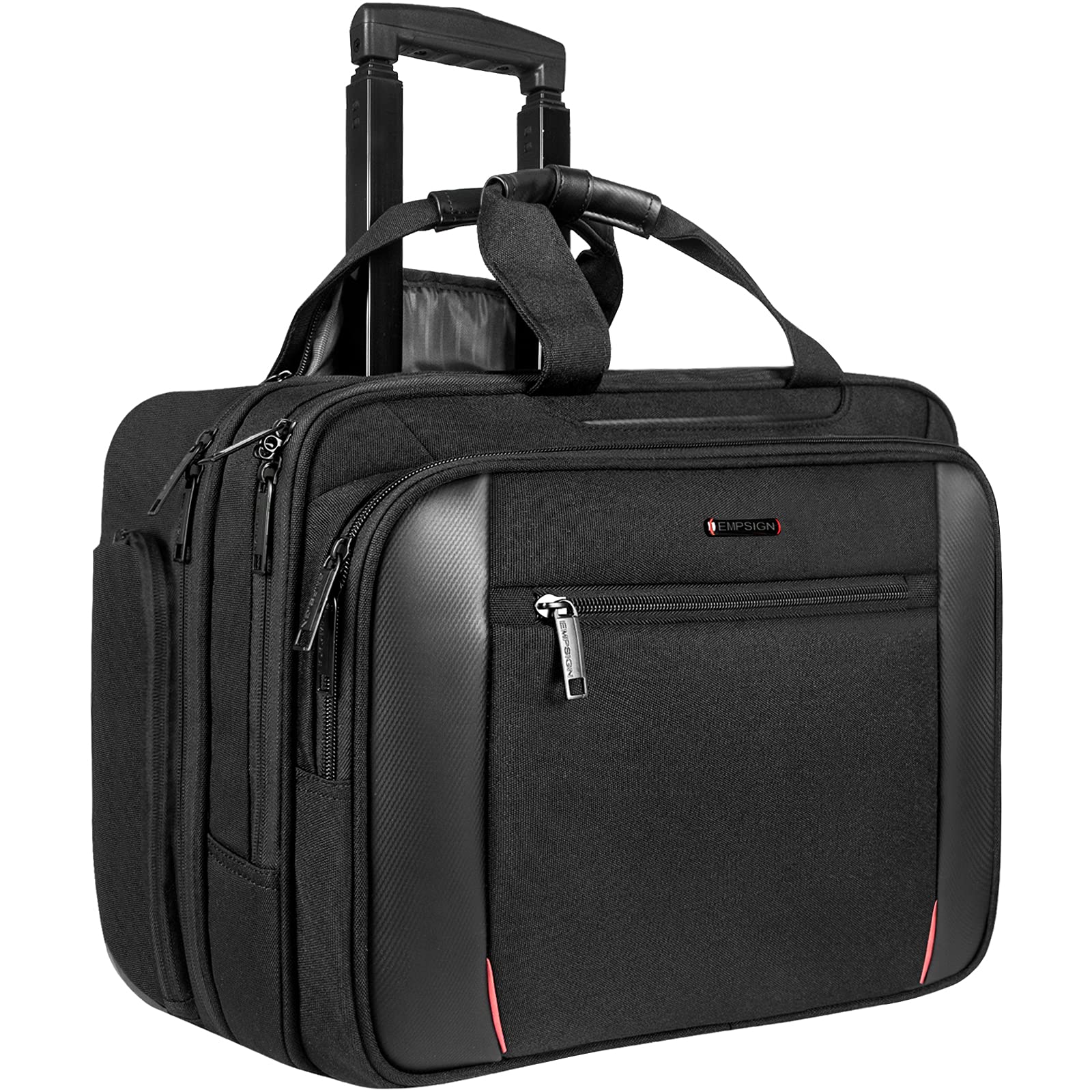 EMPSIGN Rolling Laptop Bag, 17.3 inch Computer Bag for Men & Women