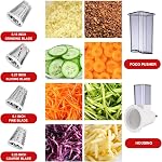 Upgraded Slicer/Shredder Attachments for All KitchenAid Stand Mixers, Food Slicers Cheese Grater Attachment, Salad Maker Accessory Vegetable Chopper with 4 Blades - Dishwasher Safe