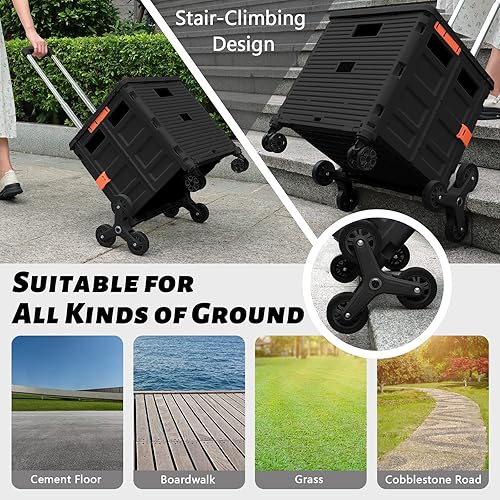 Vista 4 de Ruedas de Repuesto para Subir Escaleras para Carrito de Compras y Lavandería, Ruedas para Subir Escaleras de Carrito de Compras Triangular Trolley