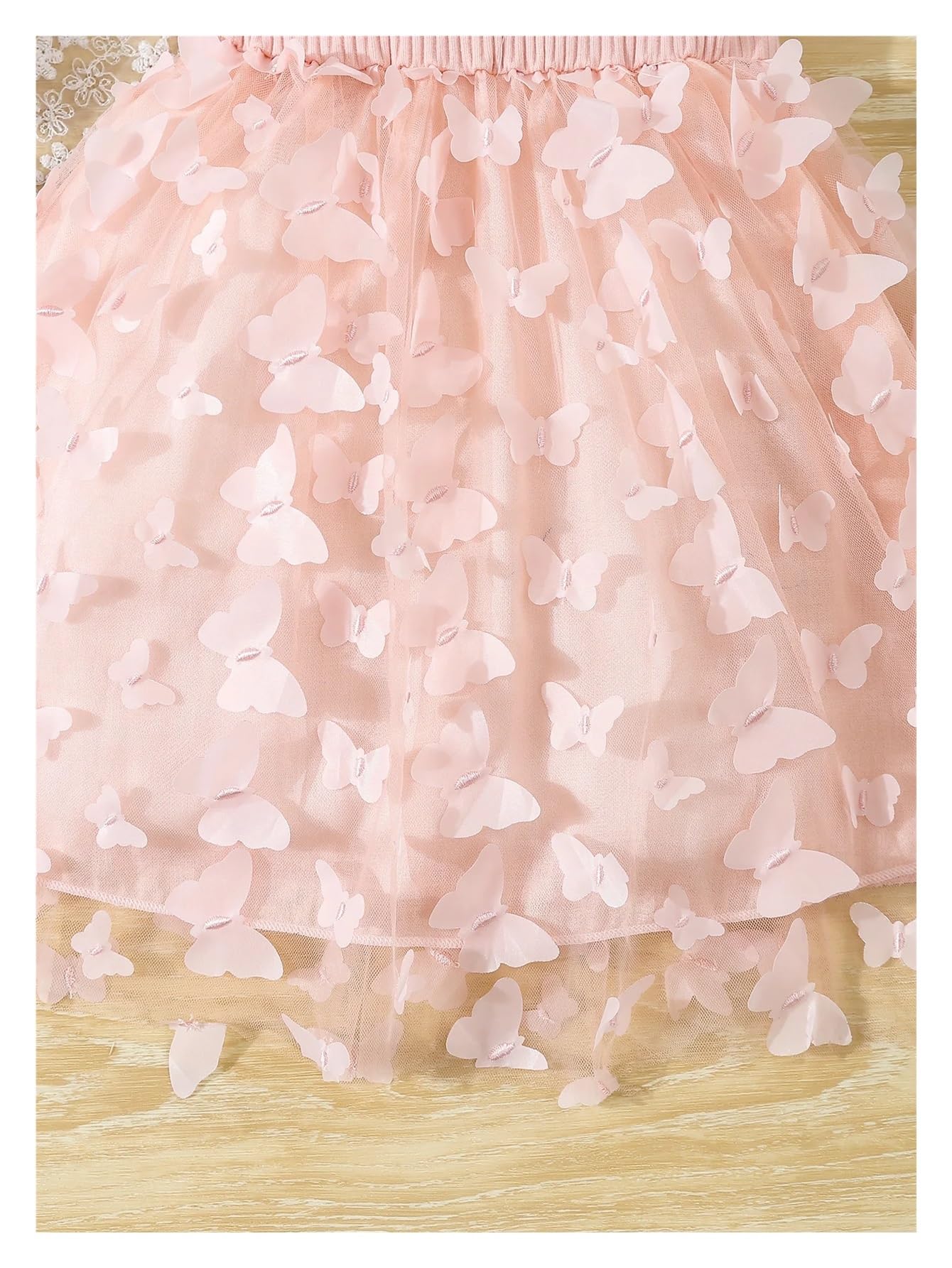Vestido De Fiesta para NiñA Ropa de Verano for niñas, Vestido de Princesa Elegante sin Mangas con diseño de Mariposas y Malla empalmada(Purple,100(3-4Y))