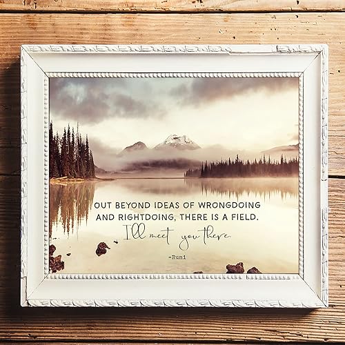 Miniatura 8 de Rumi Poetry - Impresión artística de tamaño galería de 11 x 14 pulgadas  Out Beyond Ideas Decoración de oficina  Arte de pared inspirador para