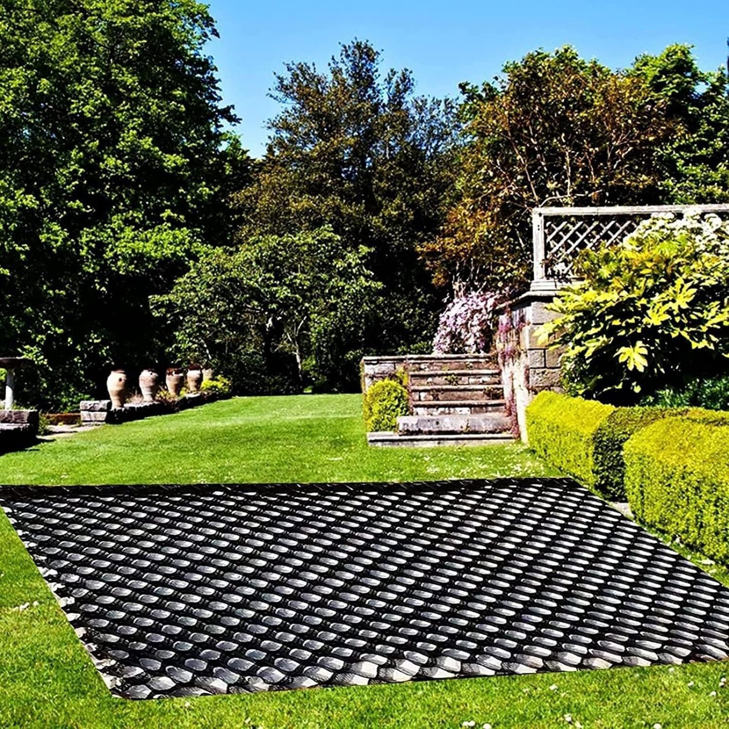 Rejillas de control de barro para exteriores, estabilizador de grava de 2 pulgadas de alto para patios, pasarelas, prados y jardines, rejilla de suelo resistente, 2 x 6 m