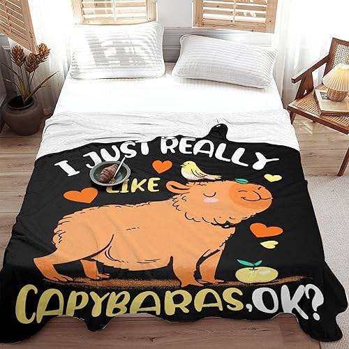 Miniatura 4 de Capybaras - Manta de regalo para niñas, niños, amantes de los animales, 50 x 60 pulgadas, manta de franela suave con patrón de capibara, mantas