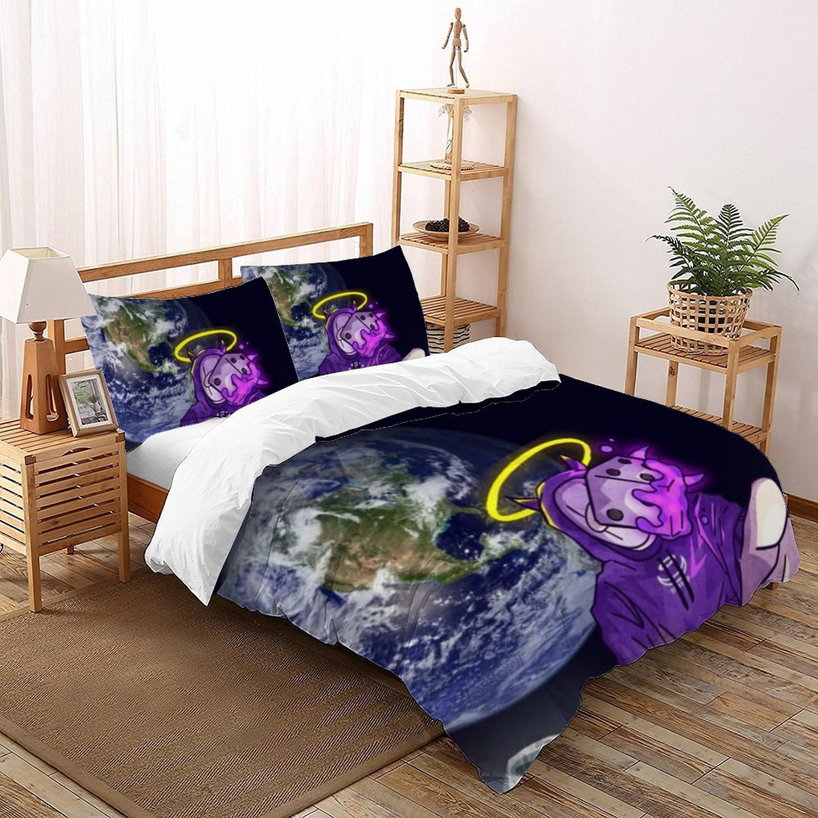 Housse de couette King 220x240 microfibre science-fiction La Terre Bedding taies d'oreiller imprimé 3D