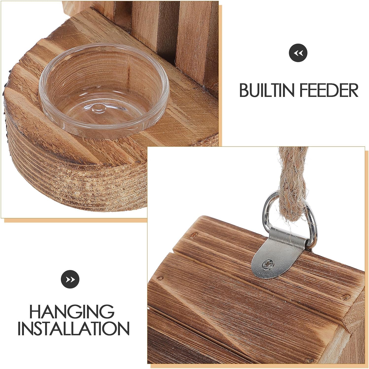 Homoyoyo Wooden Butterfly House and Feeder Hanging Garden Butterfly Habitat Outdoor Patio Yard Shelter Nesting Box Feeding and Habitat