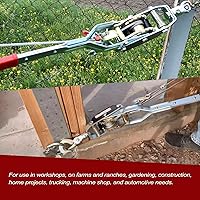 Vista 6 de Cable de acero de 2 toneladas de alta resistencia de 2 ganchos, extractor de potencia de doble engranaje Come Along con herramienta de trinquete