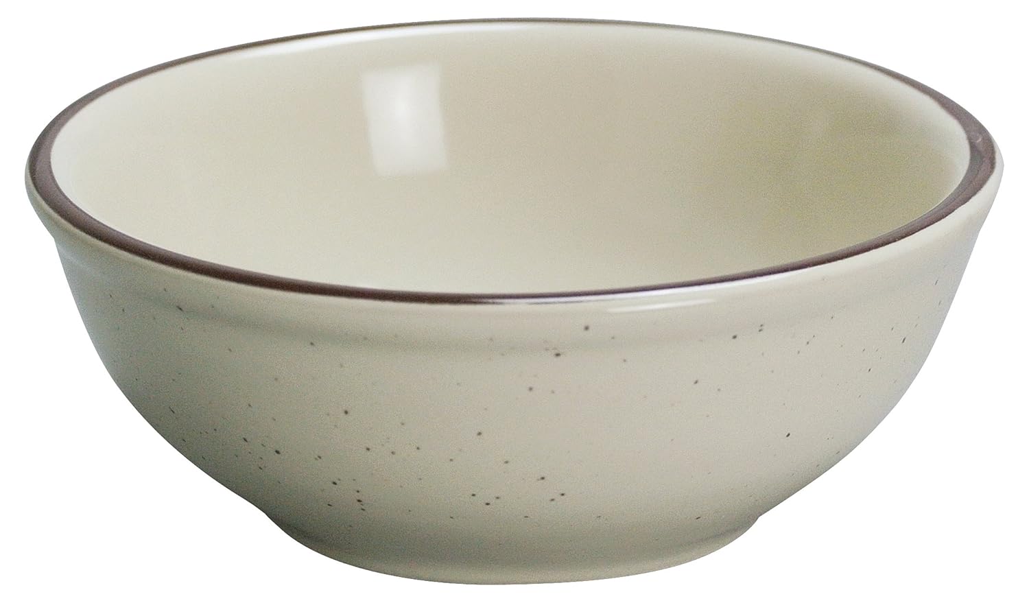 Yanco BR-18 Brown Speckled Nappie, 15 oz Capacity, 2.25" Height, 5.75" Diameter, China, American White Color, Pack of 36