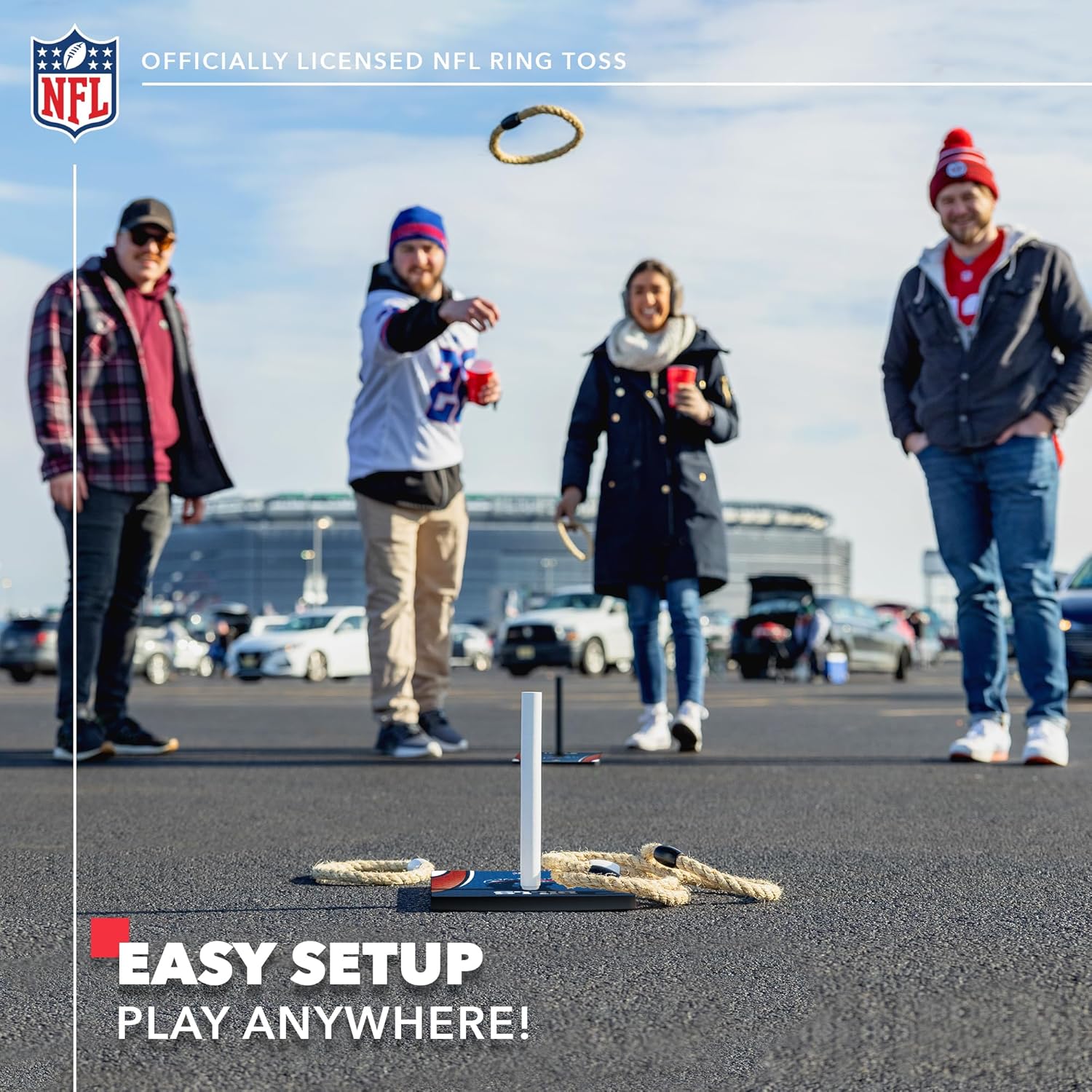 Wild Sports NFL Quoits Set with Direct Print HD Team Graphics – Tailgate Ring Toss Game – Great Gift for Any Football Fan! Ring Toss Family Outdoor Games for The Beach, BBQ, or Tailgate Party