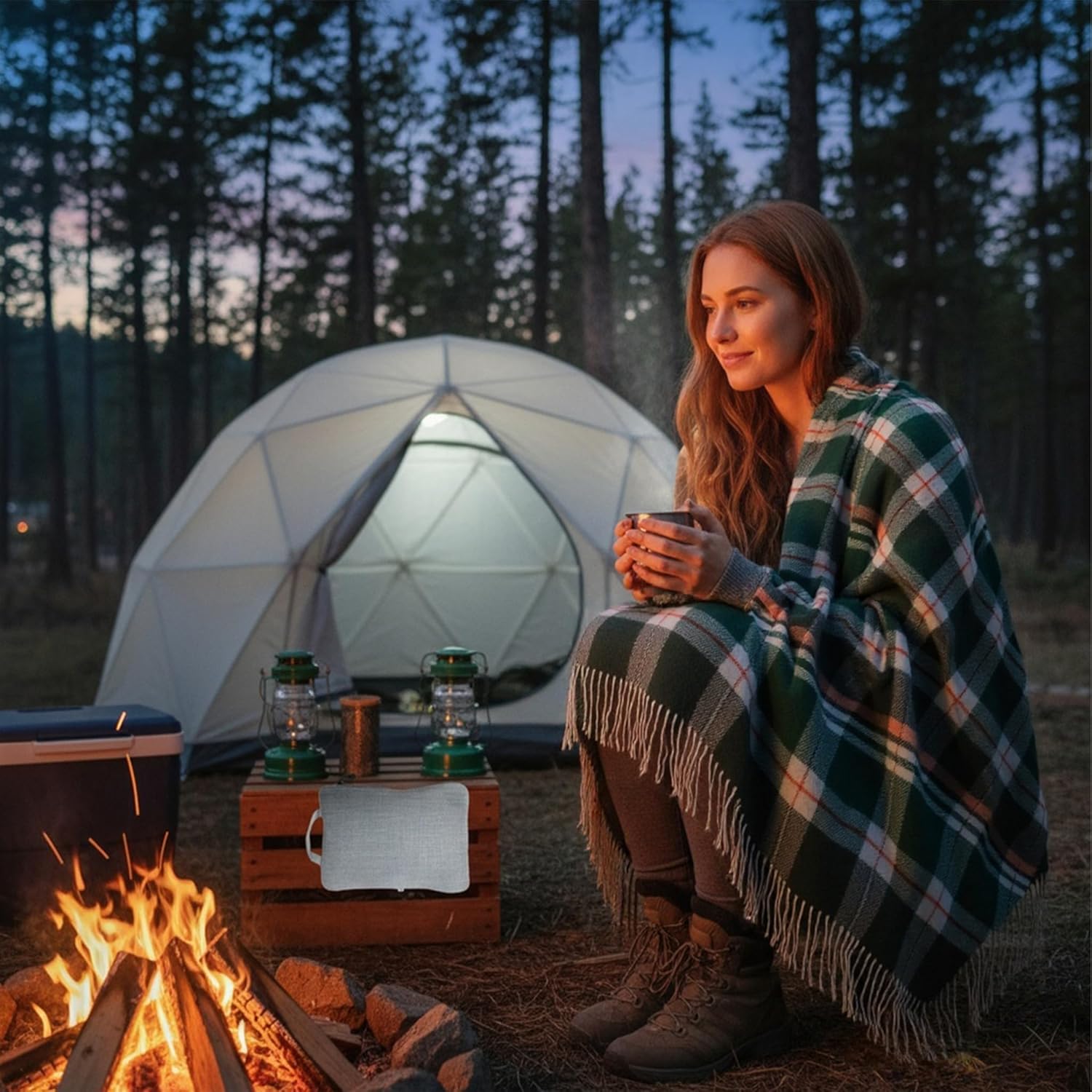 Wool Throw Blanket 55x83 Inch Plaid Tartan Blankets Camping Throws Couch Throws Blankets for Travel 1.5lb - Image 5