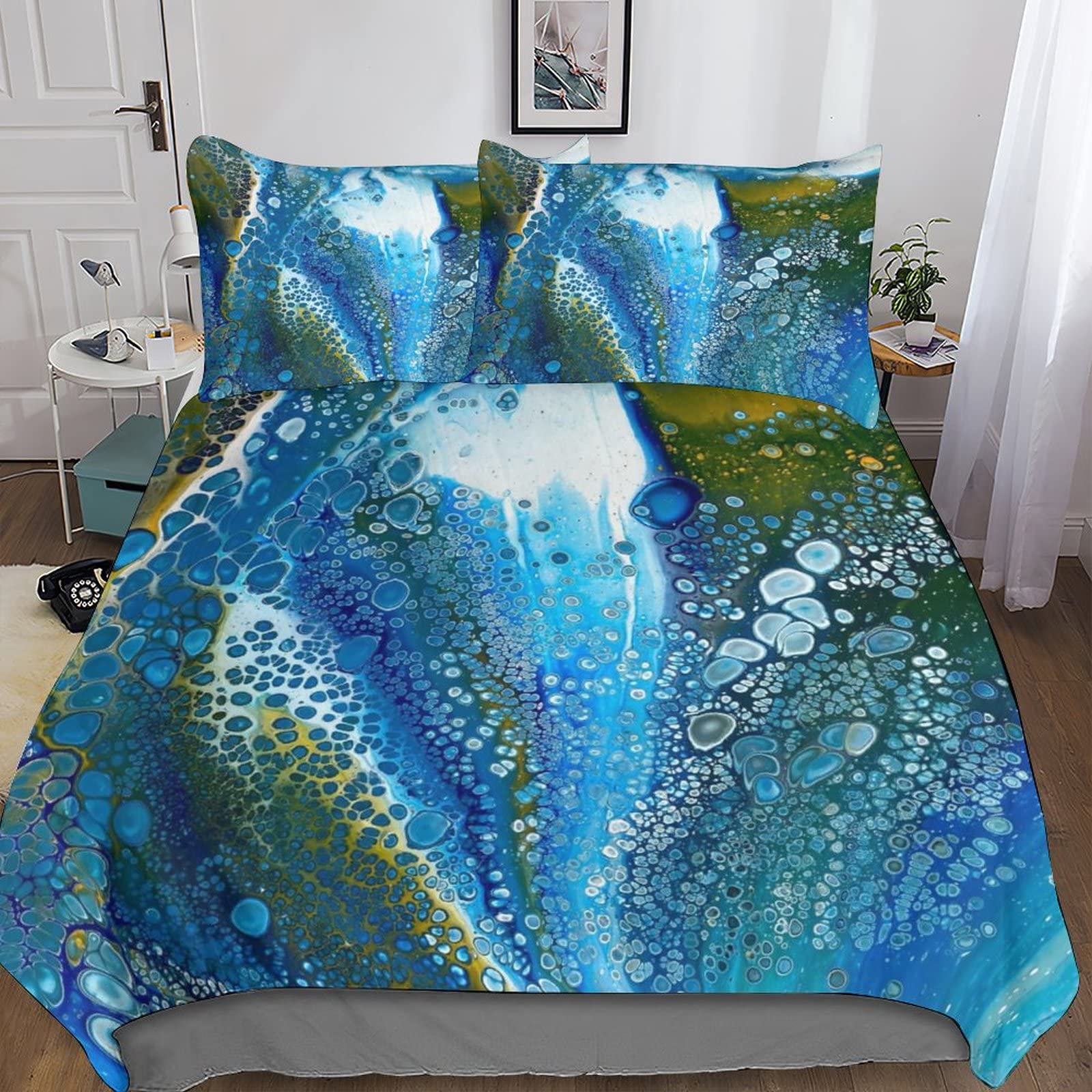 Housse de couette marbre 200x200cm en microfibre haute densité