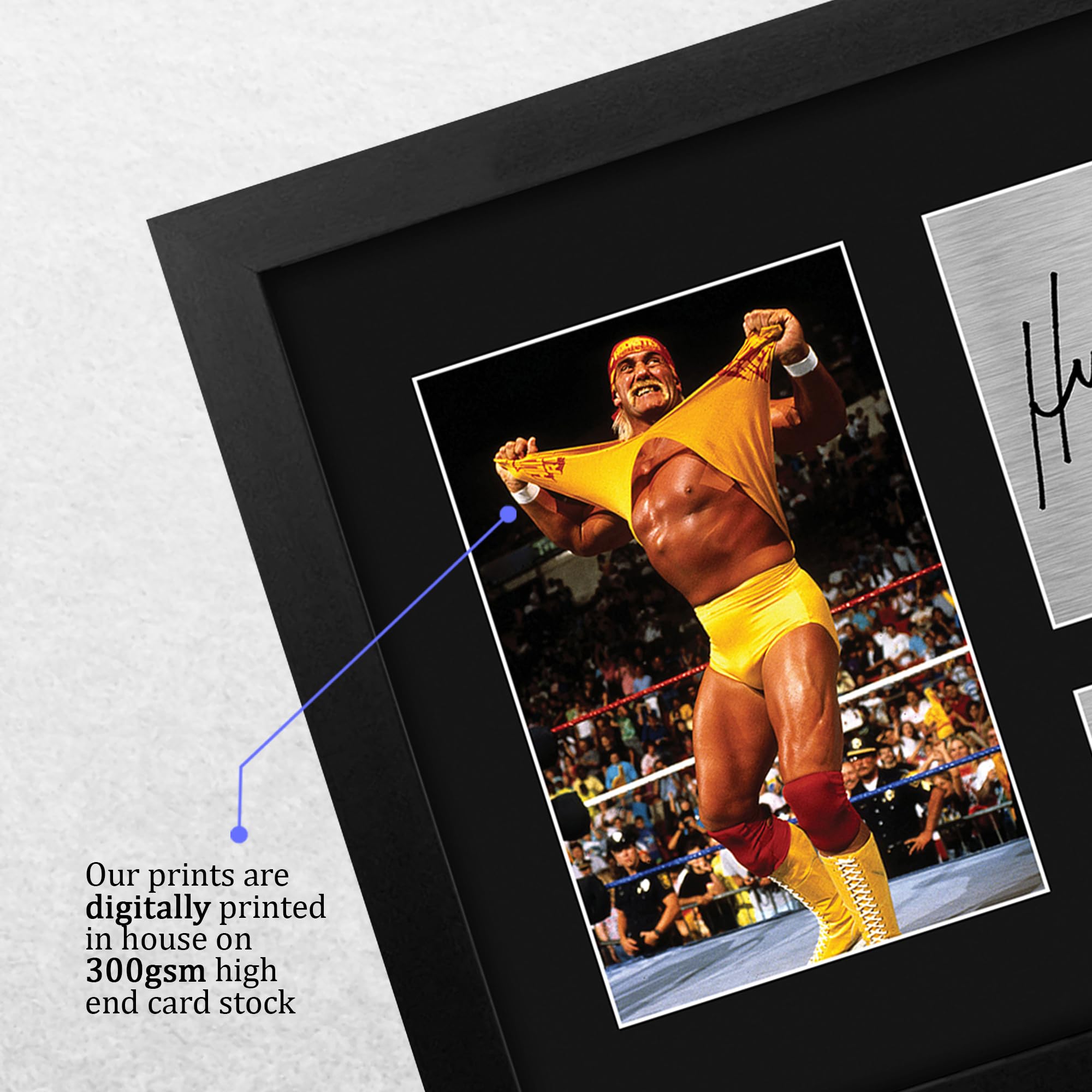 HWC Trading Hulk Hogan Framed Gift Signed Printed Autograph WWE